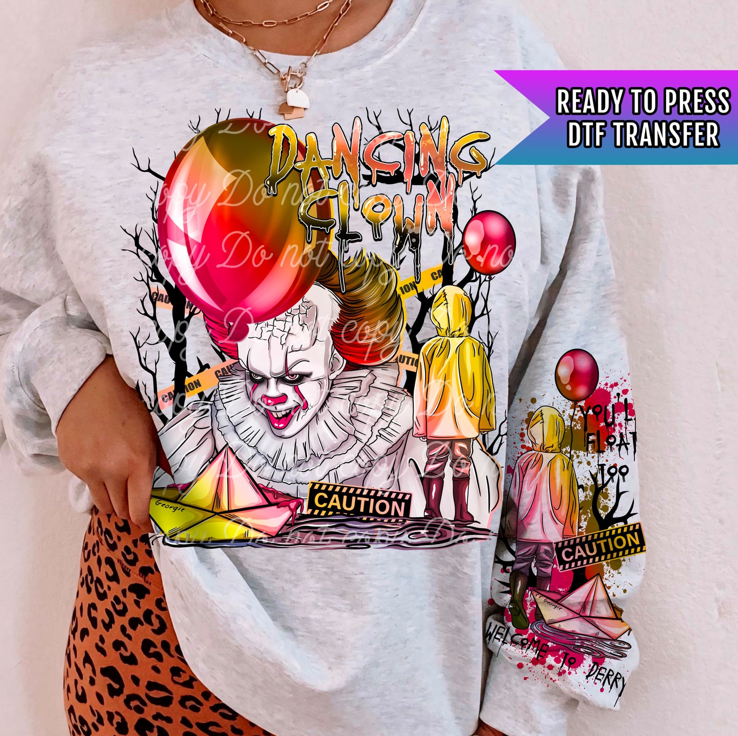 Dancing Clown DTF Transfers Ready For Press, DTF Prints, Heat Press Transfers #SP078