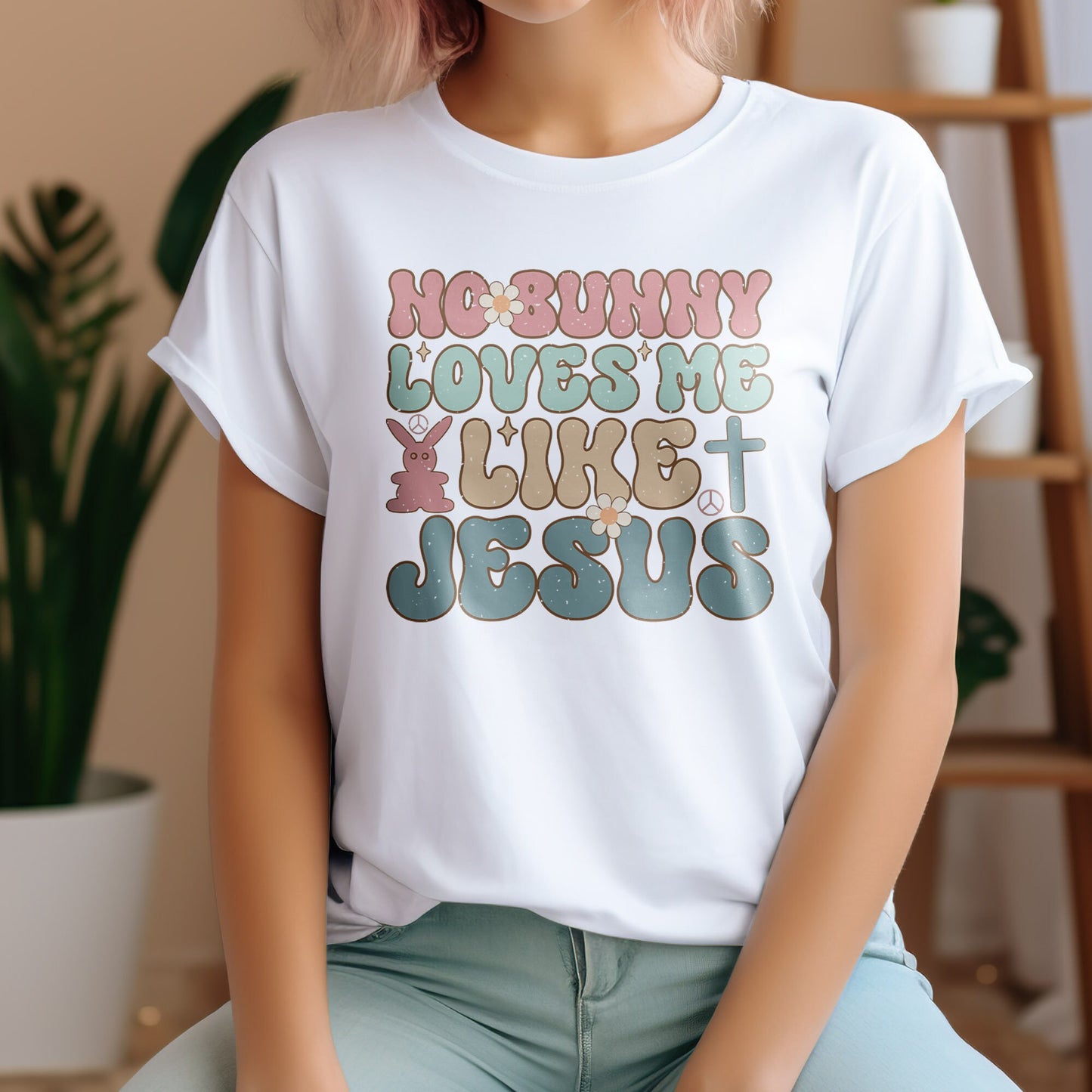 No Bunny Loves Me Like Jesus DTF Transfer, DTF Transfer Ready For Press, Easter Heat Press Transfer, Easter Dtf Transfer, DTF Print