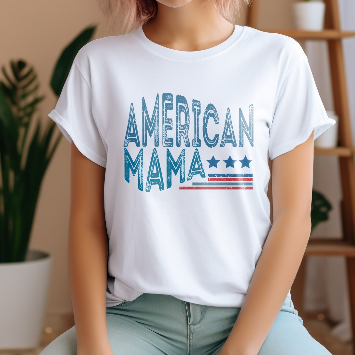 4th of July DTF Transfer Ready For Press, DTF Transfer, Heat Press Transfer, 4th of July Transfer, American Mama Transfer, USA Transfer, Dtf