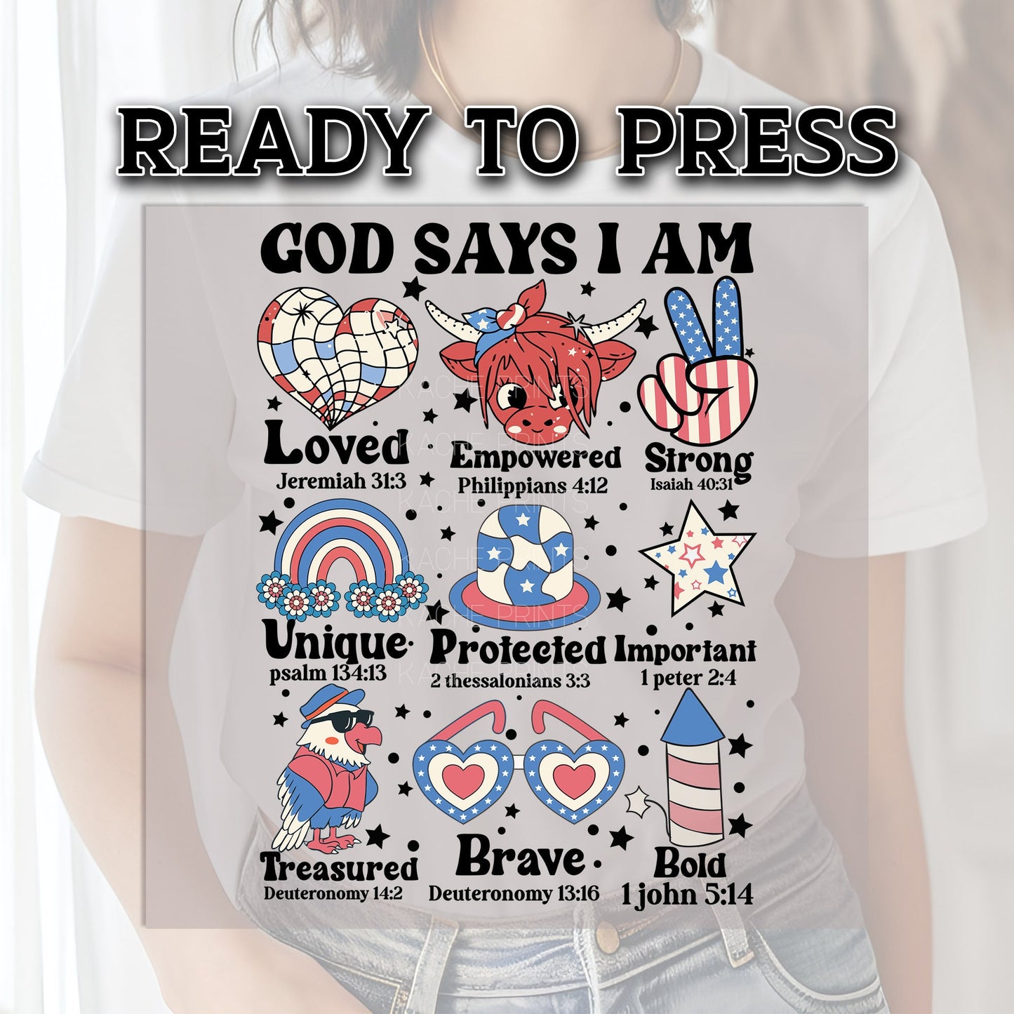 4th of July Transfer, 4th of July DTF Transfer Ready For Press, DTF Transfer, Heat Press Transfer, American Mama Transfer, USA Transfer, Dtf