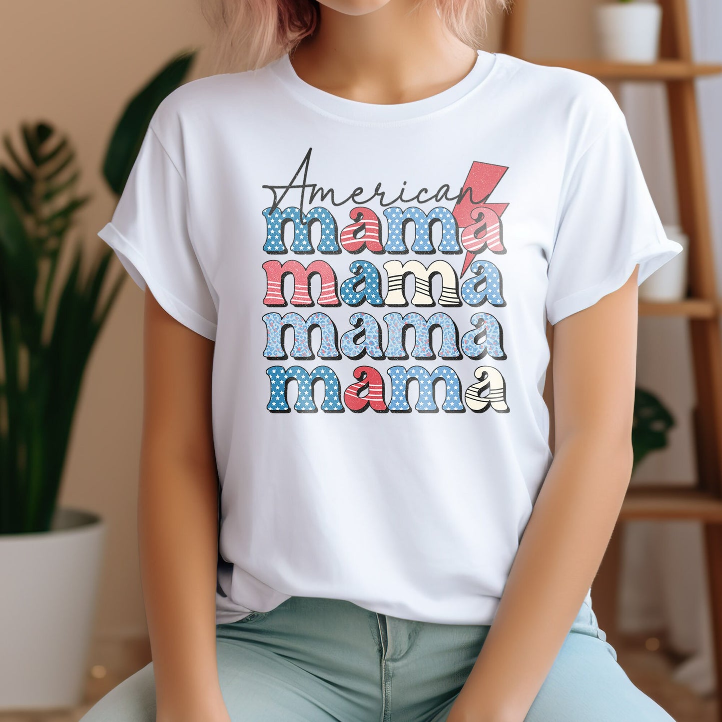 American Mama Transfer, 4th of July DTF Transfer Ready For Press, DTF Transfer, Heat Press Transfer, 4th of July Transfer, USA Transfer, Dtf