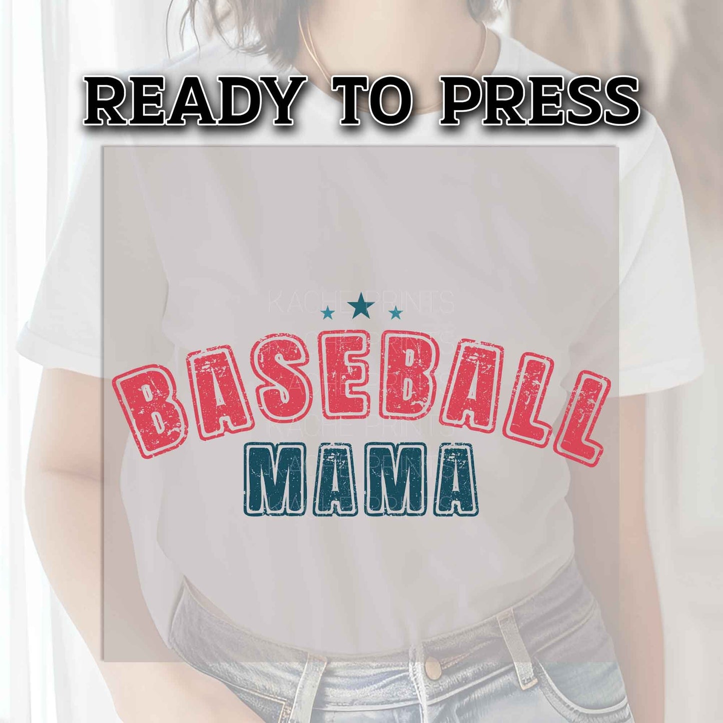 Baseball Mama DTF Transfer, DTF Transfer Ready For Press, Heat Press Transfer, Baseball Mama Transfers, Ready For Press, T-shirt Transfers
