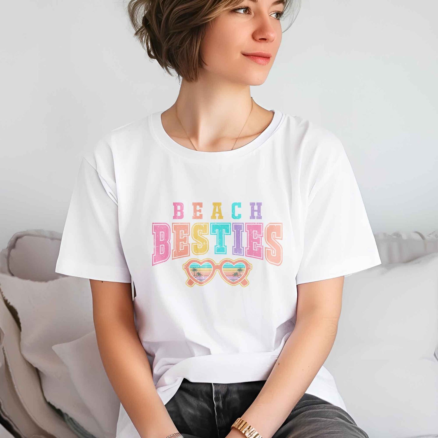 Beach Besties DTF Transfers, DTF Transfer Ready For Press, Heat Press Transfer, Summer Dtf Prints, Direct to Film, Beach DTF Print