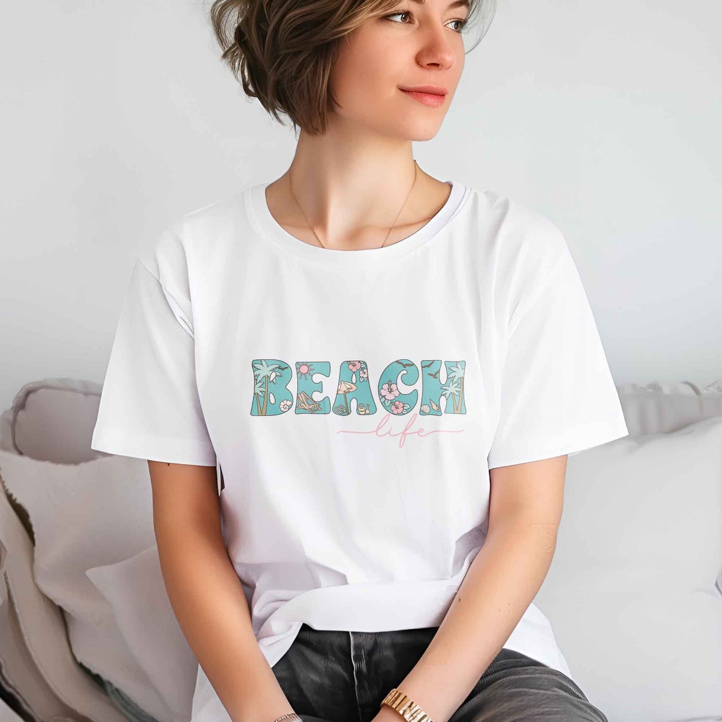 Beach Life DTF Transfers, DTF Transfer Ready For Press, Heat Press Transfer, DTF Prints, Direct to Film, Summer Transfers, Beach Transfers