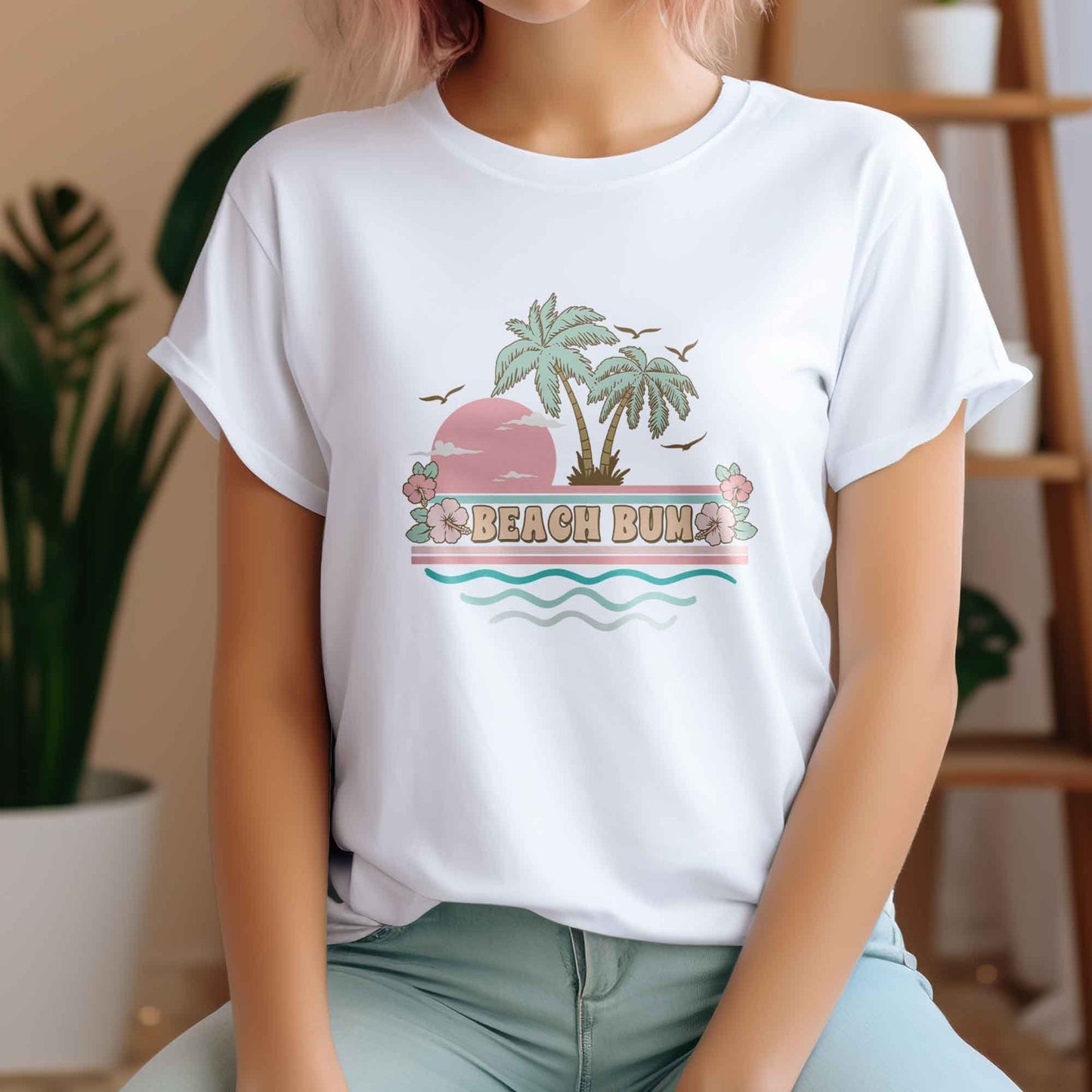 Beach DTF Transfers, DTF Transfer Ready For Press, Heat Press Transfer, DTF Prints, Direct to Film, Summer Transfers, Beach Bum Transfers