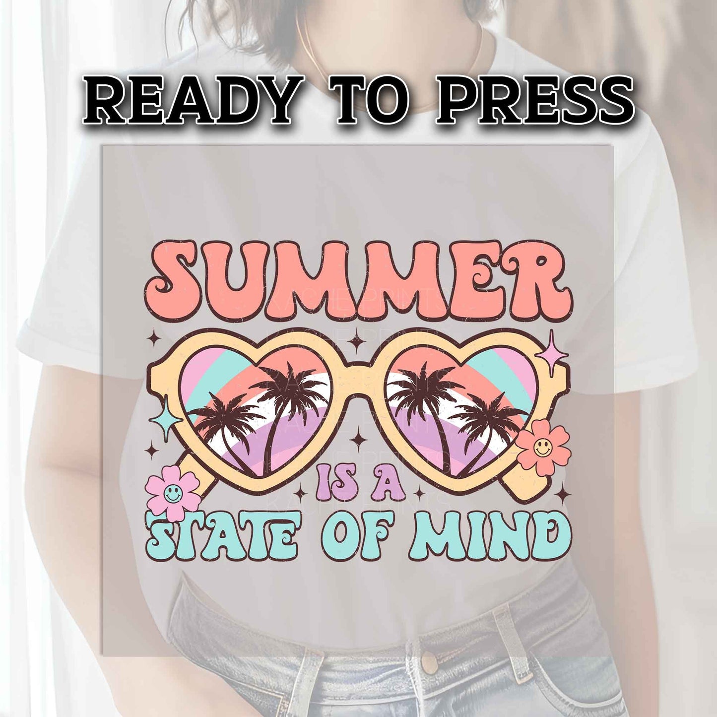 Summer DTF Transfer, DTF Transfer Ready For Press, Heat Press Transfer, DTF Prints, Direct to Film, Summer Print, Summer is a State of Mind