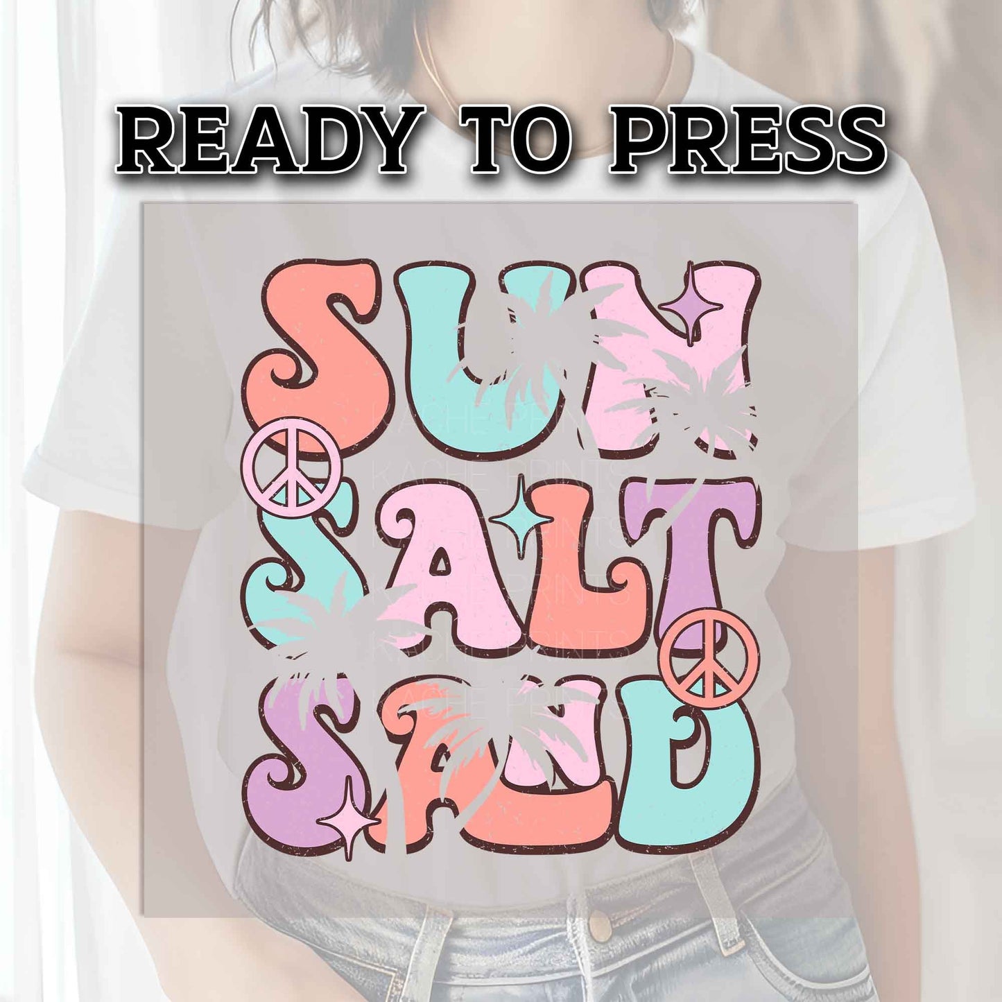 Sun Salt Sand DTF Transfer, Summer DTF Transfer, DTF Transfer Ready For Press, Heat Press Transfer, Dtf Prints, Direct to Film, Beach Dtf