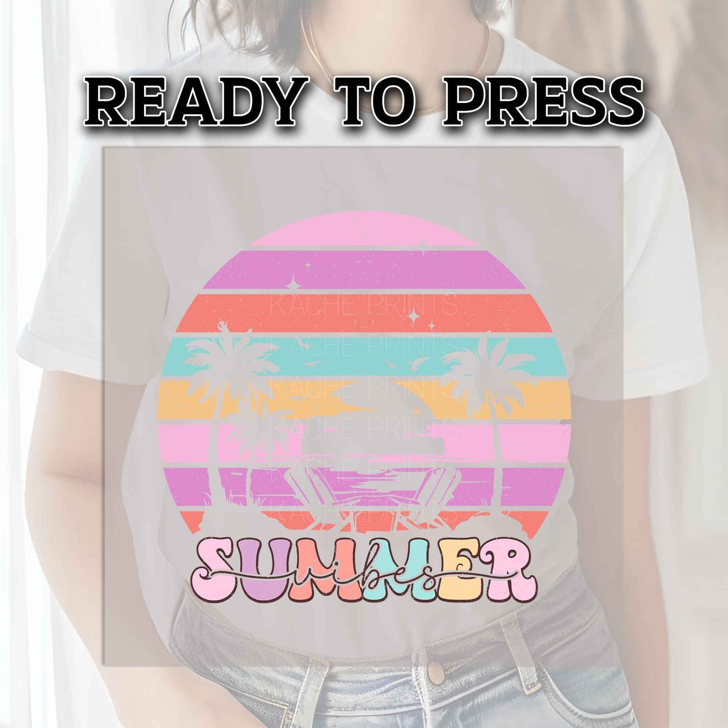 Summer Vibes DTF Transfers, Summer DTF Transfer, DTF Transfer Ready For Press, Heat Press Transfer, Beach Dtf Prints, Summer Direct to Film