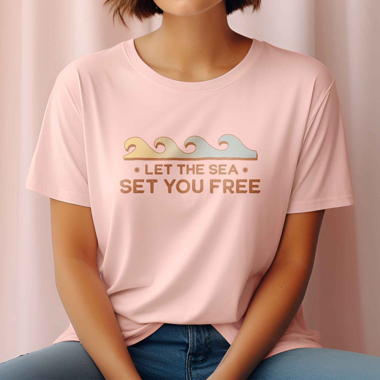 Summer DTF Transfers, DTF Transfer Ready For Press, Heat Press Transfer, T-shirt Transfers, Direct to Film, Let The Sea Set You Free