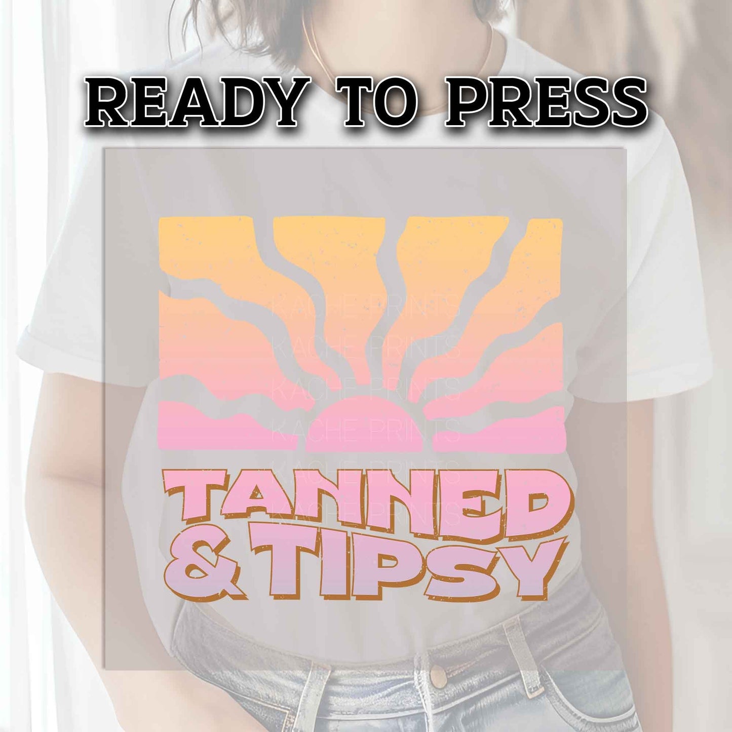 Summer DTF Transfers, DTF Transfer Ready For Press, Heat Press Transfer, T-shirt Transfers, Direct to Film, Tanned and Tipsy Transfer, DTF