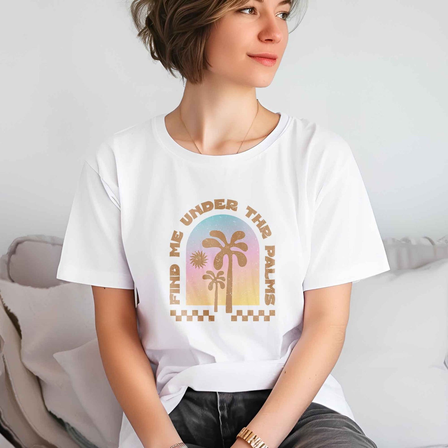 DTF Transfer Ready For Press, Summer DTF Transfer, Heat Press Transfer, T-shirt Transfers, DTF Print, Direct to Film,Find Me Under The Palms