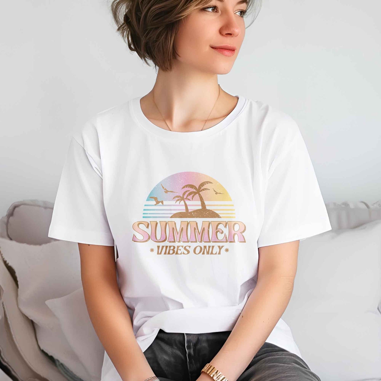 DTF Transfer Ready For Press, Summer DTF Transfers, Heat Press Transfer, T-shirt Transfers, DTF Prints, Direct to Film, Summer Vibes Only