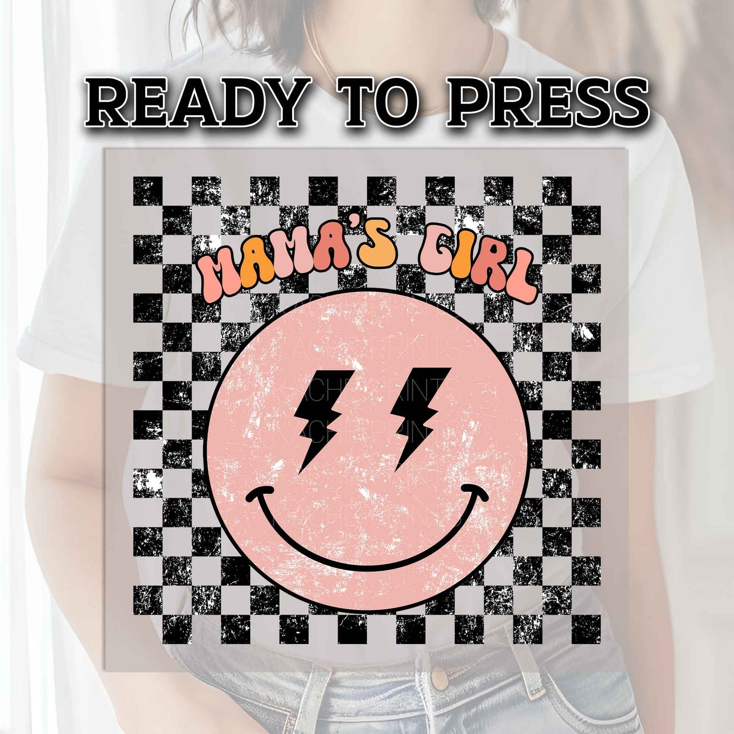 Mama's Girl DTF Transfers, DTF Transfer Ready For Press, Heat Press Transfer, Ready For Press, Dtf Heat Transfer, Mama's Girl Happy Face,Mom