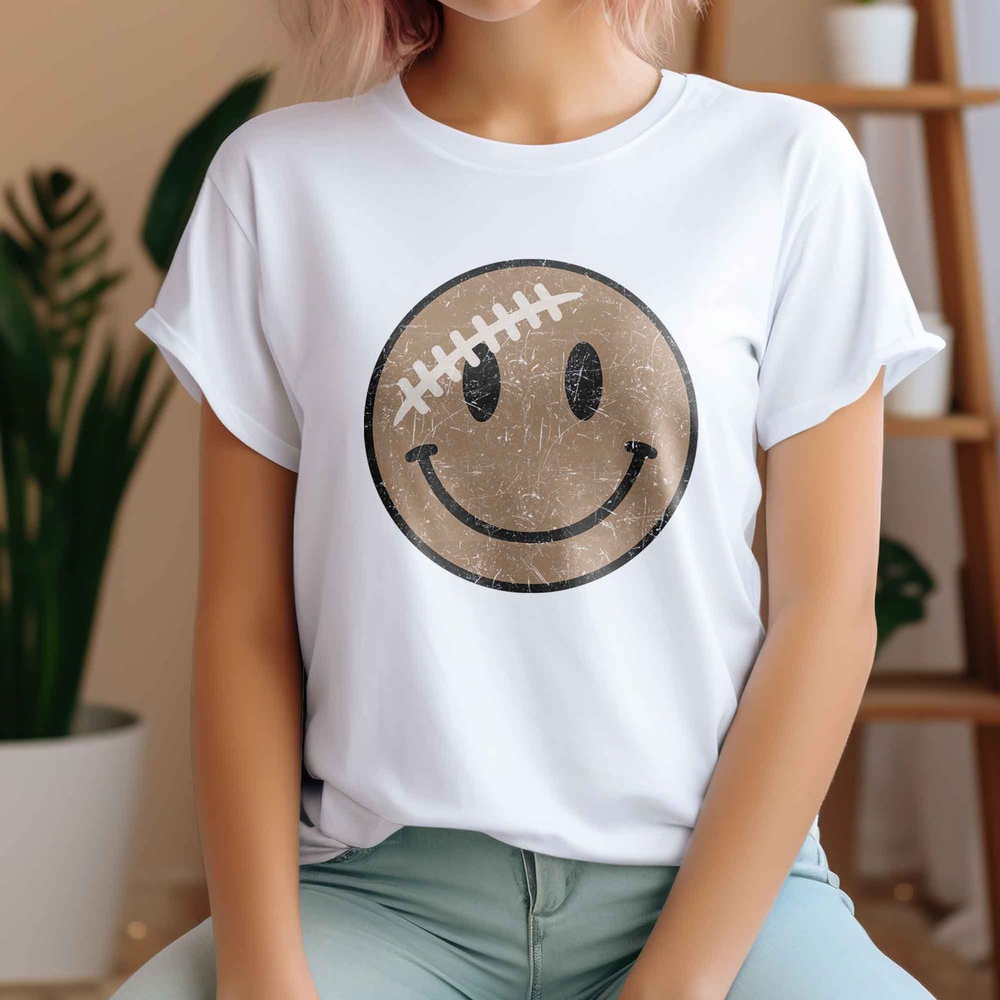 Football Happy Face DTF Transfers, DTF Transfer Ready For Press, Heat Press Transfer, Ready For Press, Dtf Heat Transfer, Football Retro Dtf