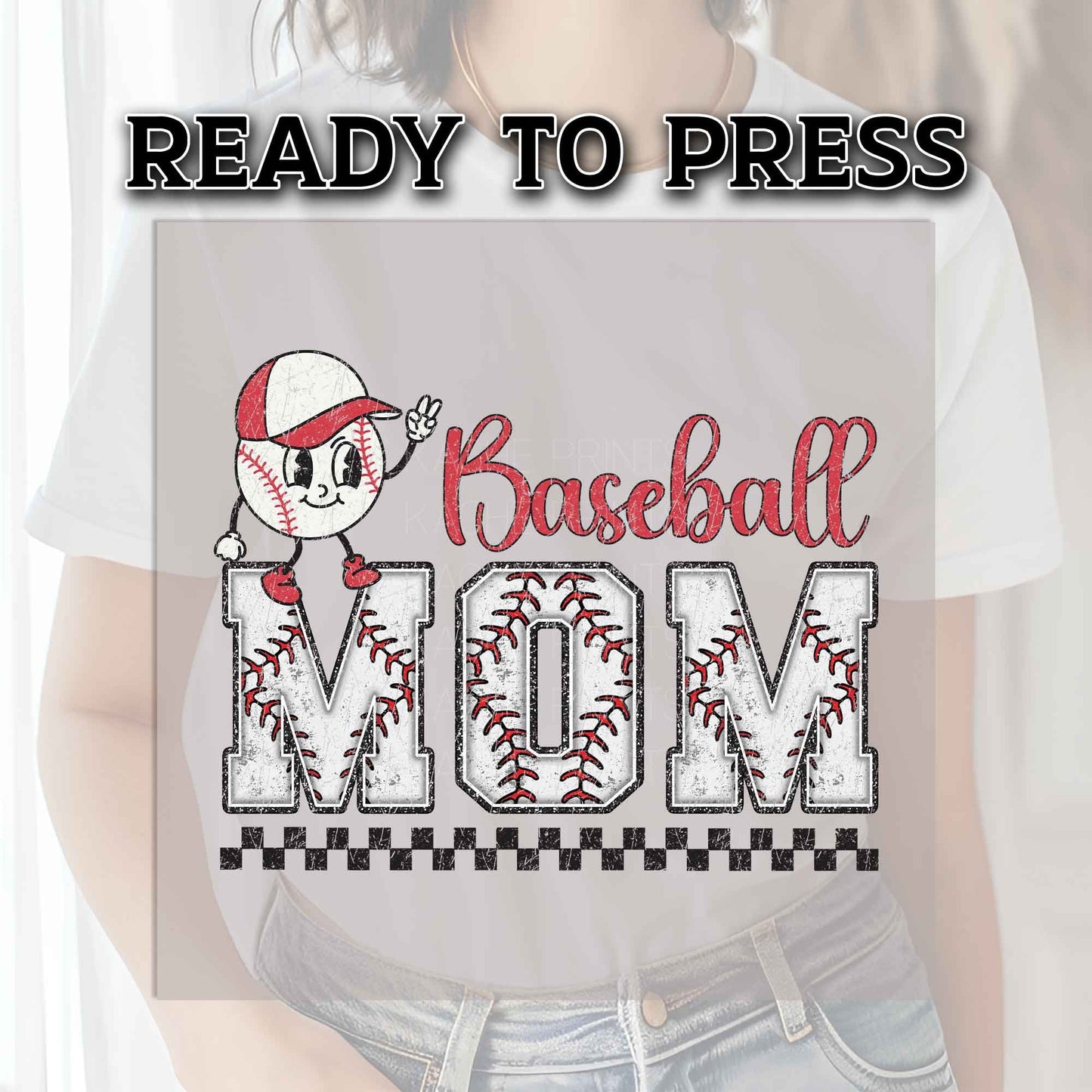 Baseball Mom DTF Transfers, DTF Transfer Ready For Press, Heat Press Transfer, Ready For Press, Direct to Film, DTF Prints, Sports Transfer