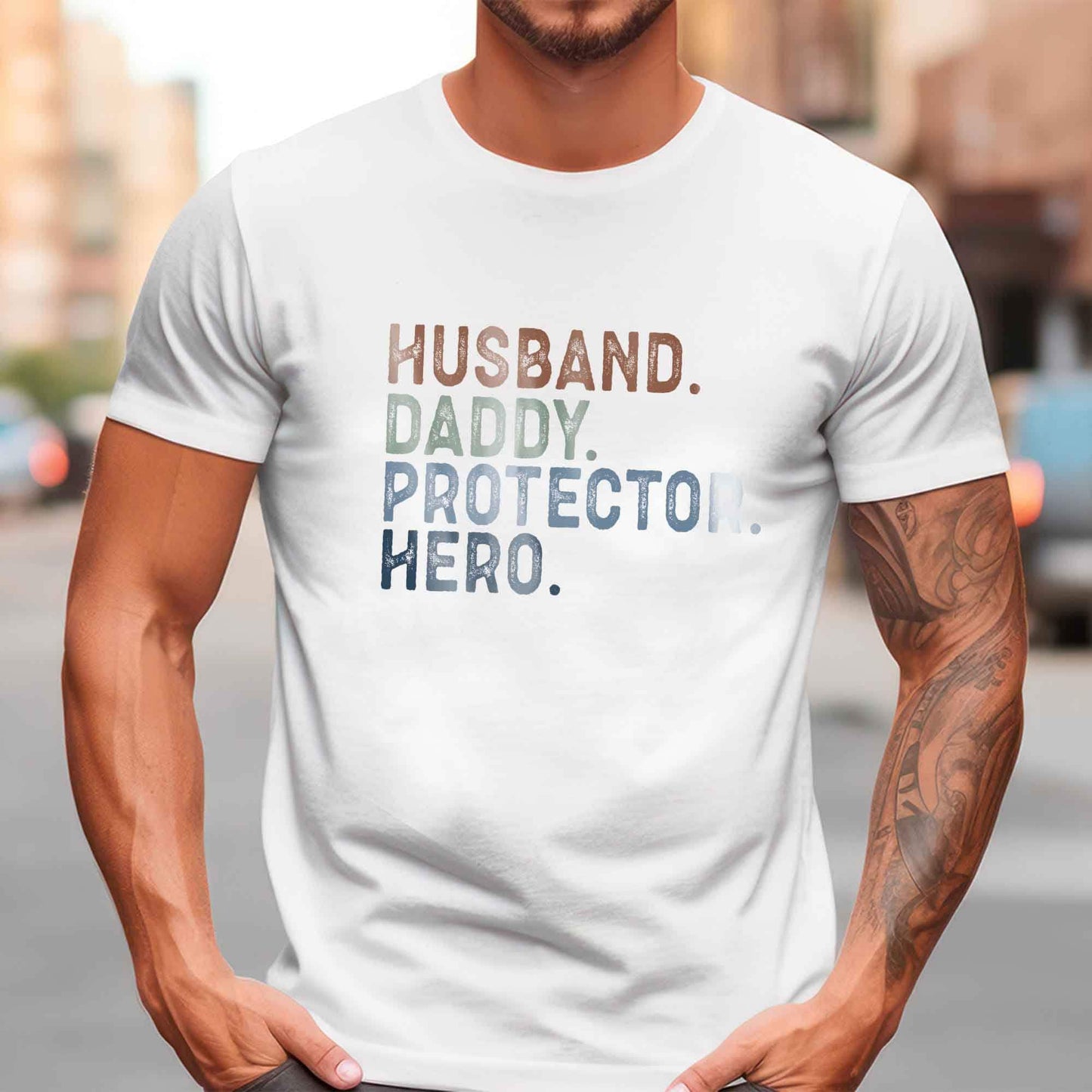 Dad DTF Transfers, DTF Transfer Ready For Press, Heat Press Transfer, DTF Print, Daddy Ready For Press,Husband Papa Protector Hero Dtf Print