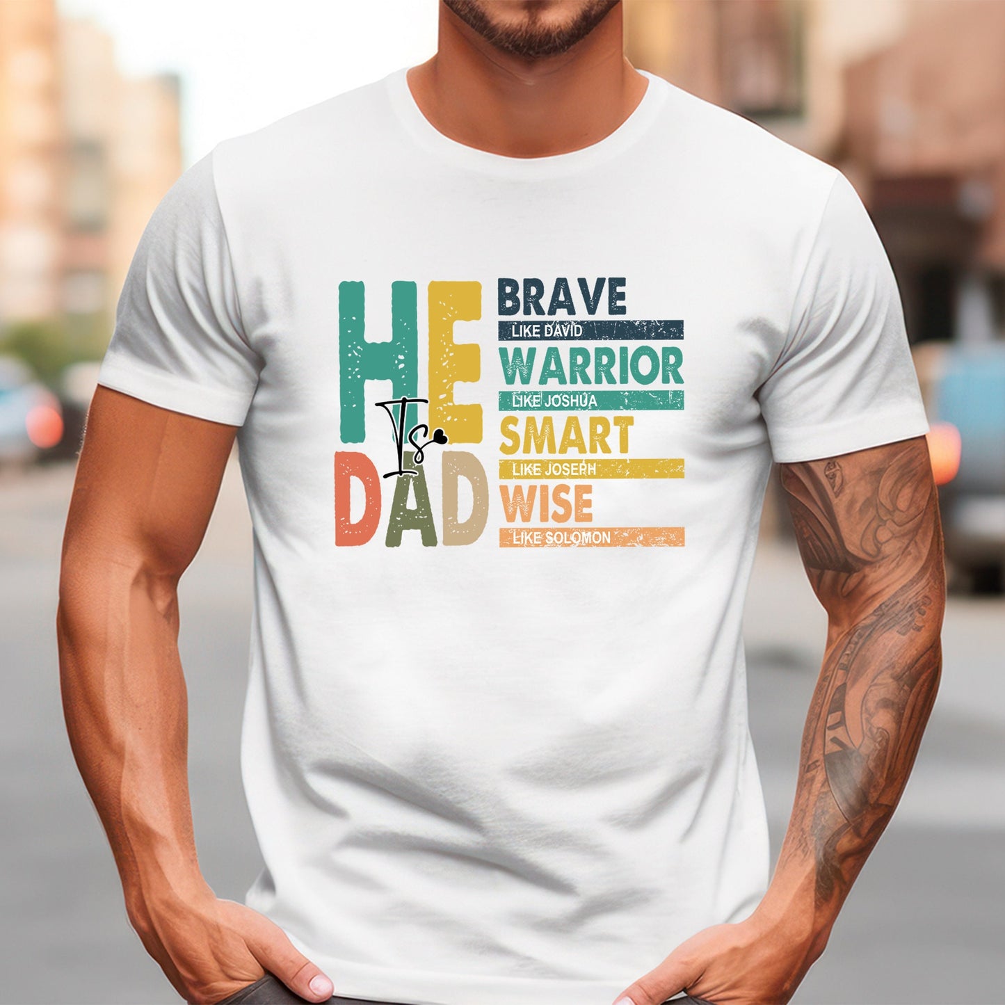 Dad DTF Transfers, DTF Transfer Ready For Press, Heat Press Transfer, Daddy Ready For Press, DTF Print, He Is Dad Brave Warrior Smart Wise