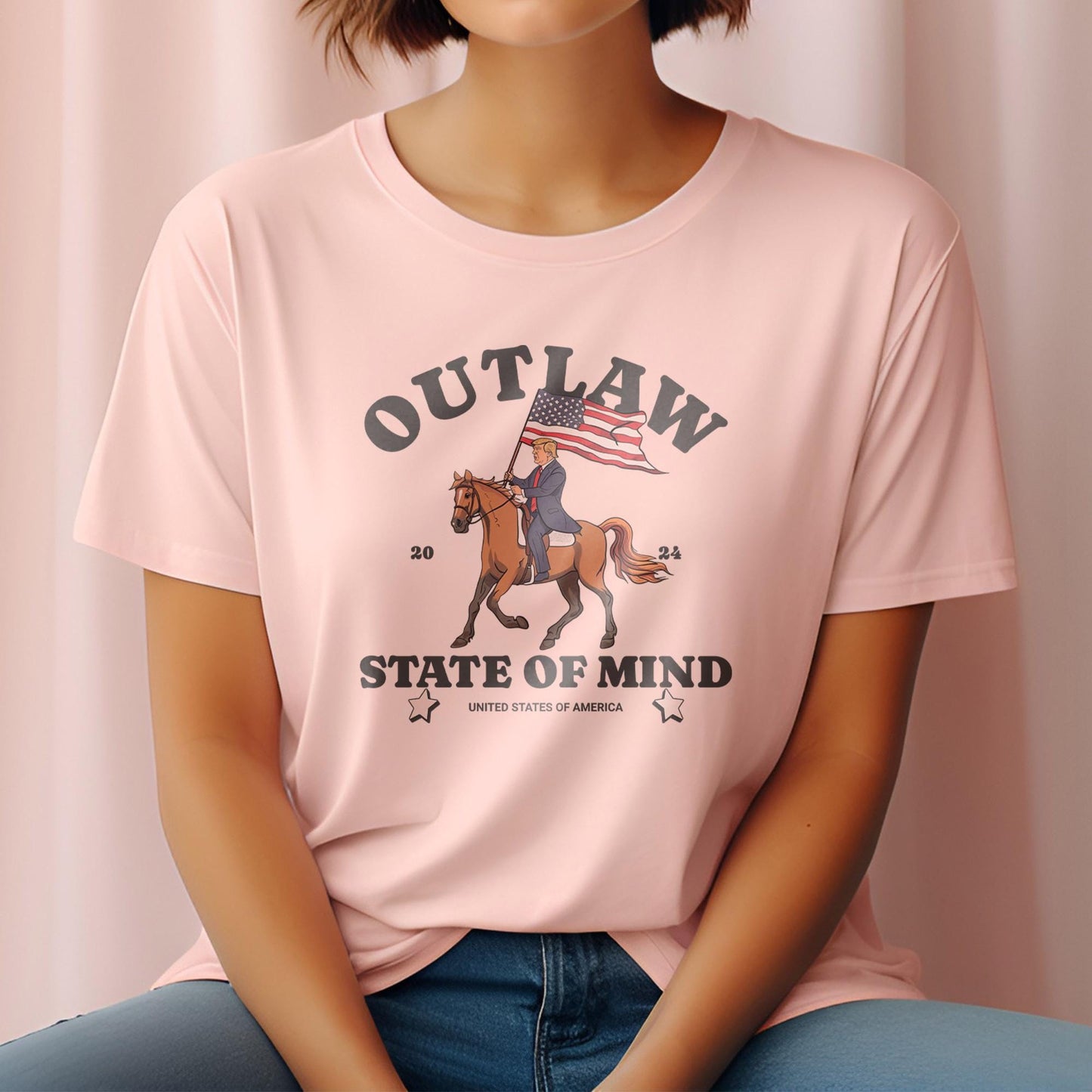 Trump DTF Transfer, Felon Trump Ready to Press, Trump Transfers, Heat Transfer, Trump 2024, Outlaw State Of Mind, Political DTF, Trump Shirt