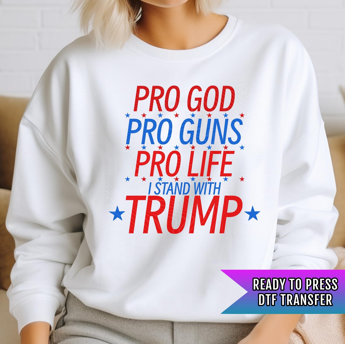 Trump DTF Transfer, Trump Ready to Press, Trump Transfers, Heat Transfer, Trump 2024 Transfers, Trump DTF Prints, I Stand Whit Trump DTF