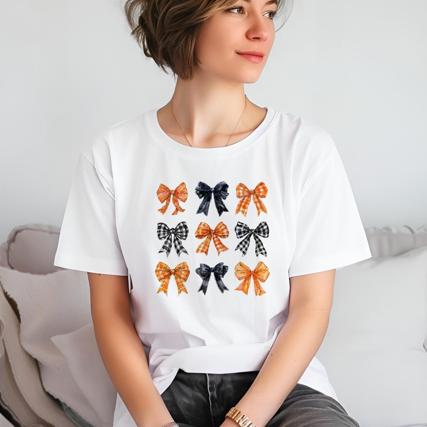 Fall Bows DTF Transfers, Fall DTF Transfer Ready For Press, Heat Press Transfer, DTF Print, Pumpkin Dtf, Fall Halloween Coquette Bow Dtf