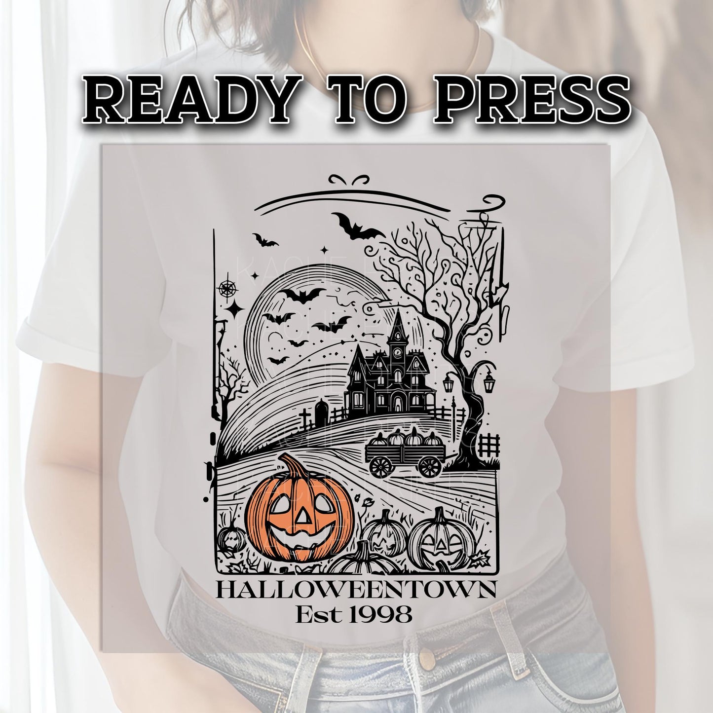 Happy Halloween DTF Transfers, Halloween DTF Transfer Ready For Press, Heat Press Transfer, Horror DTF Print, Halloweentown Est 1998 Dtf