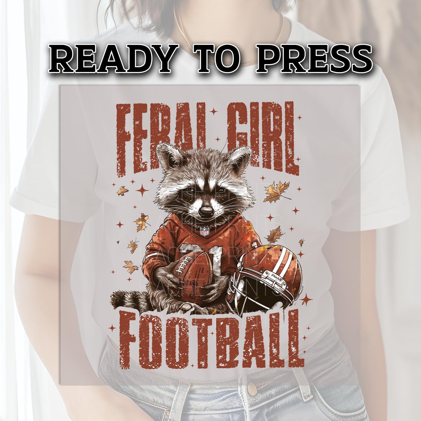 Football DTF Transfer Ready For Press, Football Transfers, Heat Press Transfer, DTF Transfers, Game Dtf Print, Feral Girl Football Dtf Print