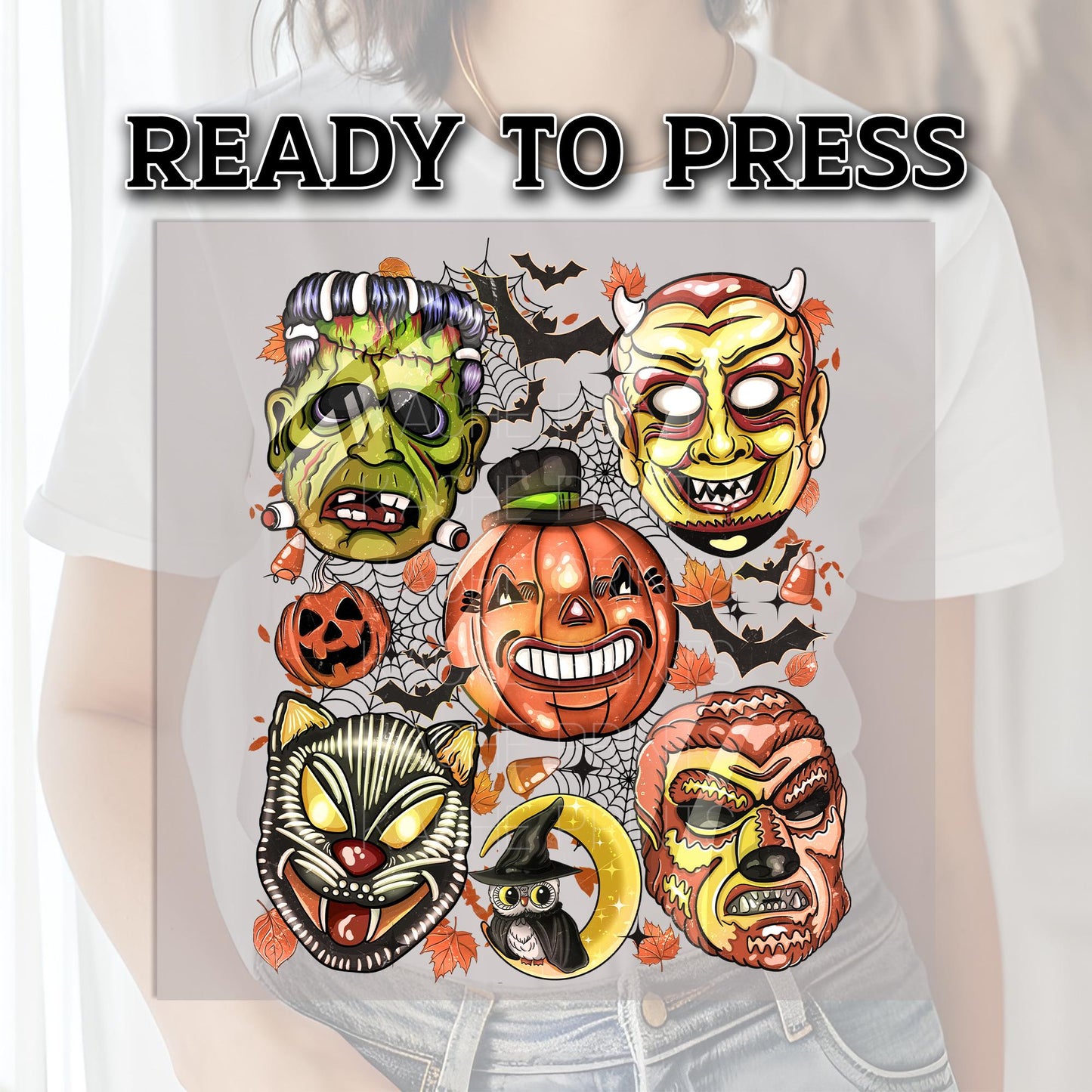 Halloween DTF Transfers, Halloween DTF Transfer Ready For Press, Horror DTF Print, Heat Press Transfer, Spooky Dtf,Frankenstein Dtf Transfer