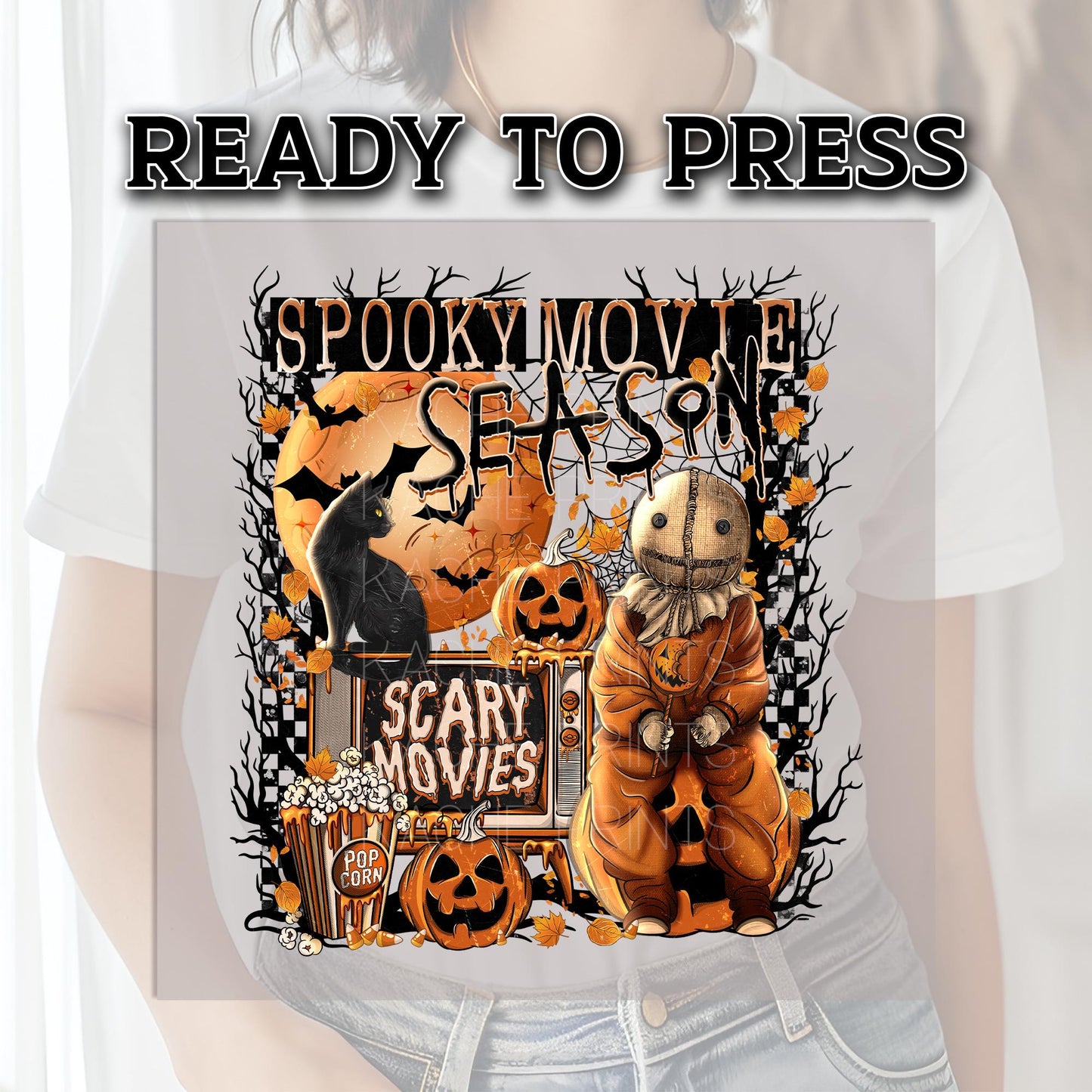 Halloween DTF Transfer, Halloween DTF Transfer Ready For Press, Horror DTF Print, Heat Press Transfer, Spooky Movie Season Dtf, Scary Movies