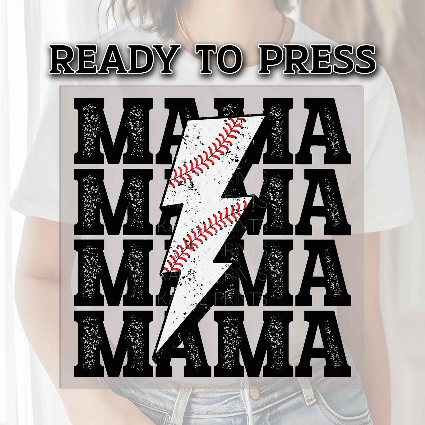 Baseball Mama DTF Transfers, DTF Transfer Ready For Press, Heat Press Transfer, Ready For Press, Direct to Film, DTF Prints, Mama Dtf Print