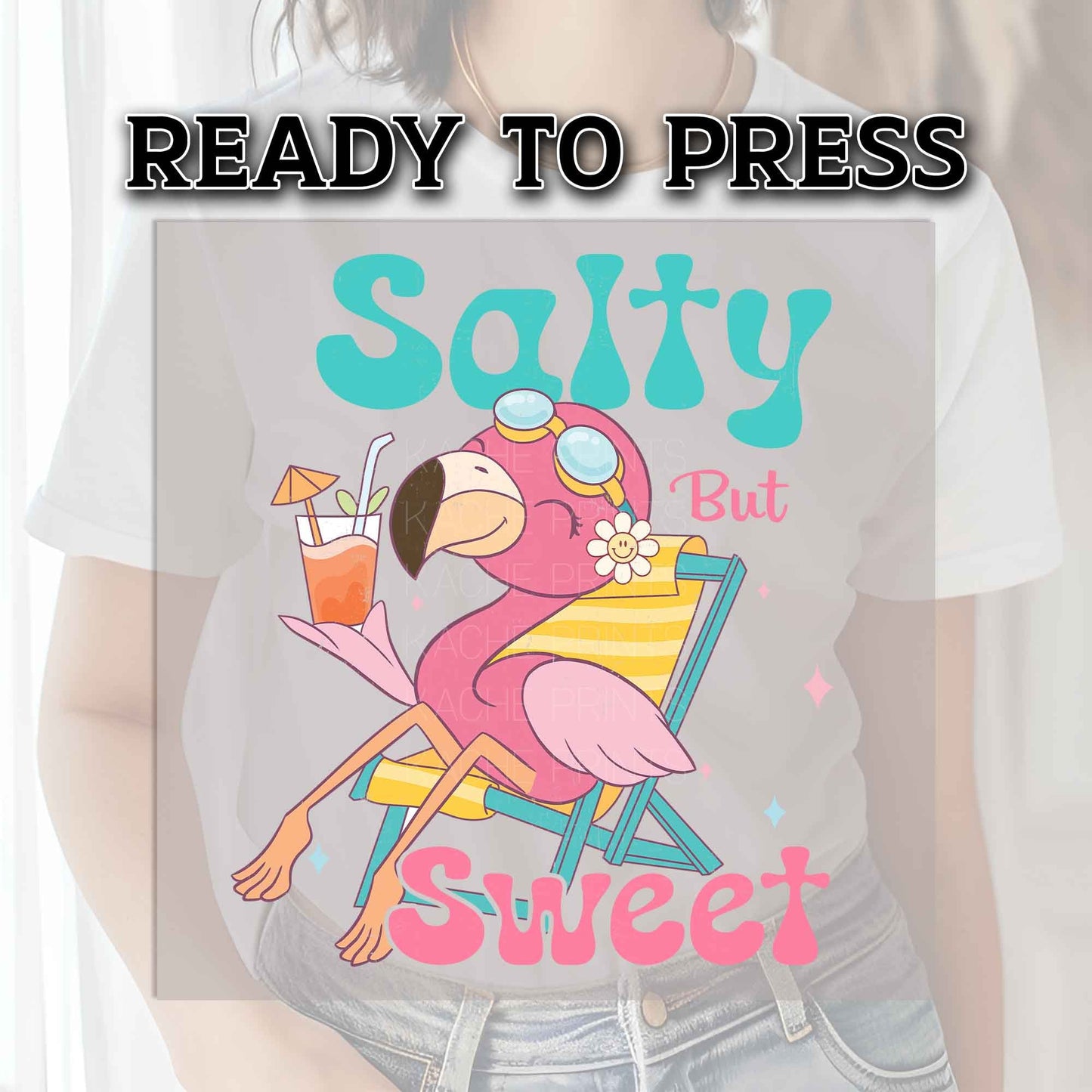 Summer DTF Transfer, DTF Transfer Ready For Press, Heat Press Transfer, Ready For Press, Direct to Film, DTF Print, Salty But Sweet Transfer