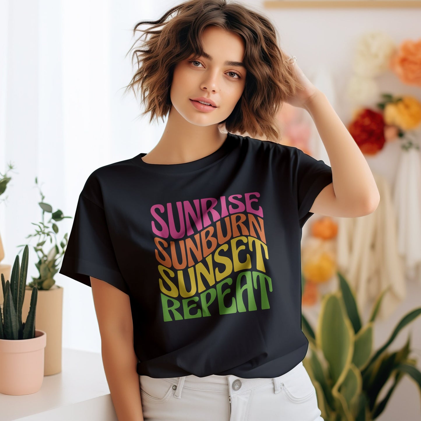 DTF Transfer Ready For Press, Summer DTF Transfers, Heat Press Transfer, T-shirt Transfers, Direct to Film, Sunrise Sunburn Sunset Repeat