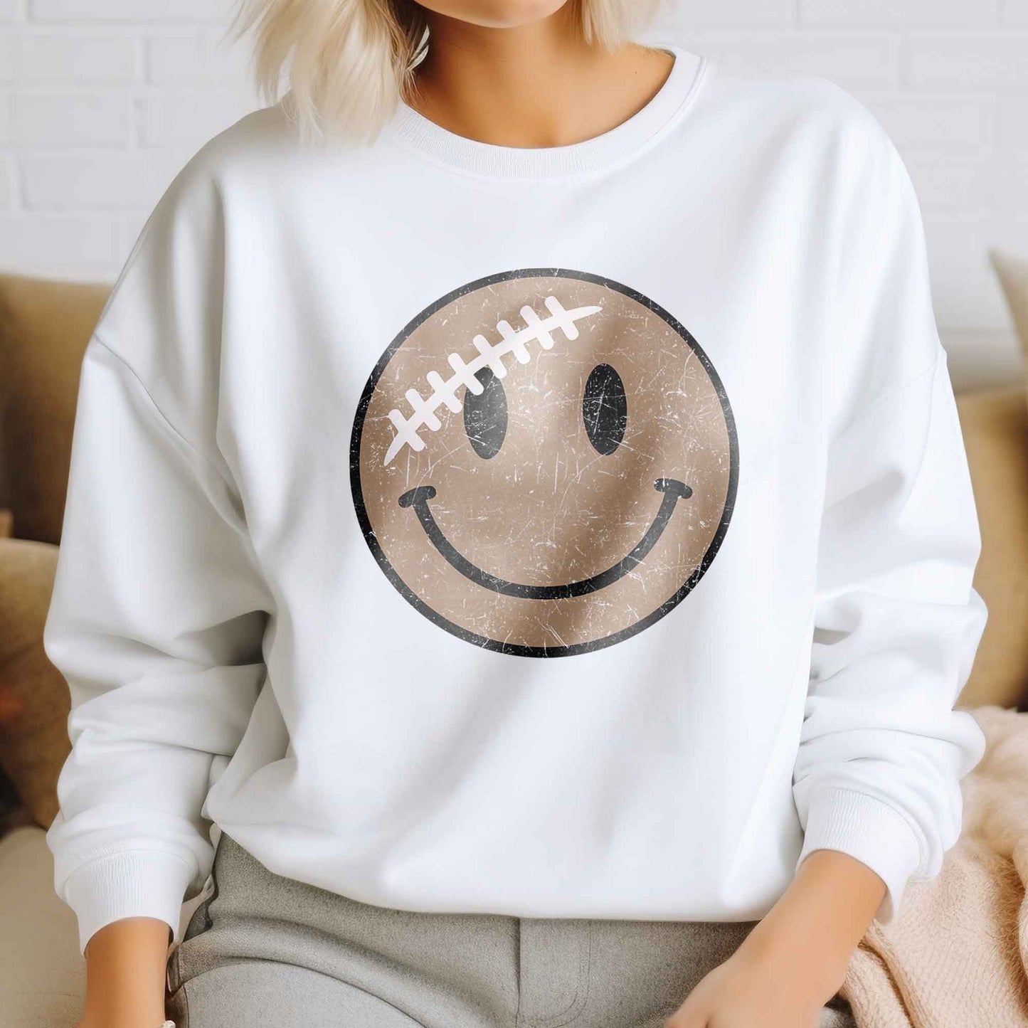 Football Happy Face DTF Transfers, DTF Transfer Ready For Press, Heat Press Transfer, Ready For Press, Dtf Heat Transfer, Football Retro Dtf