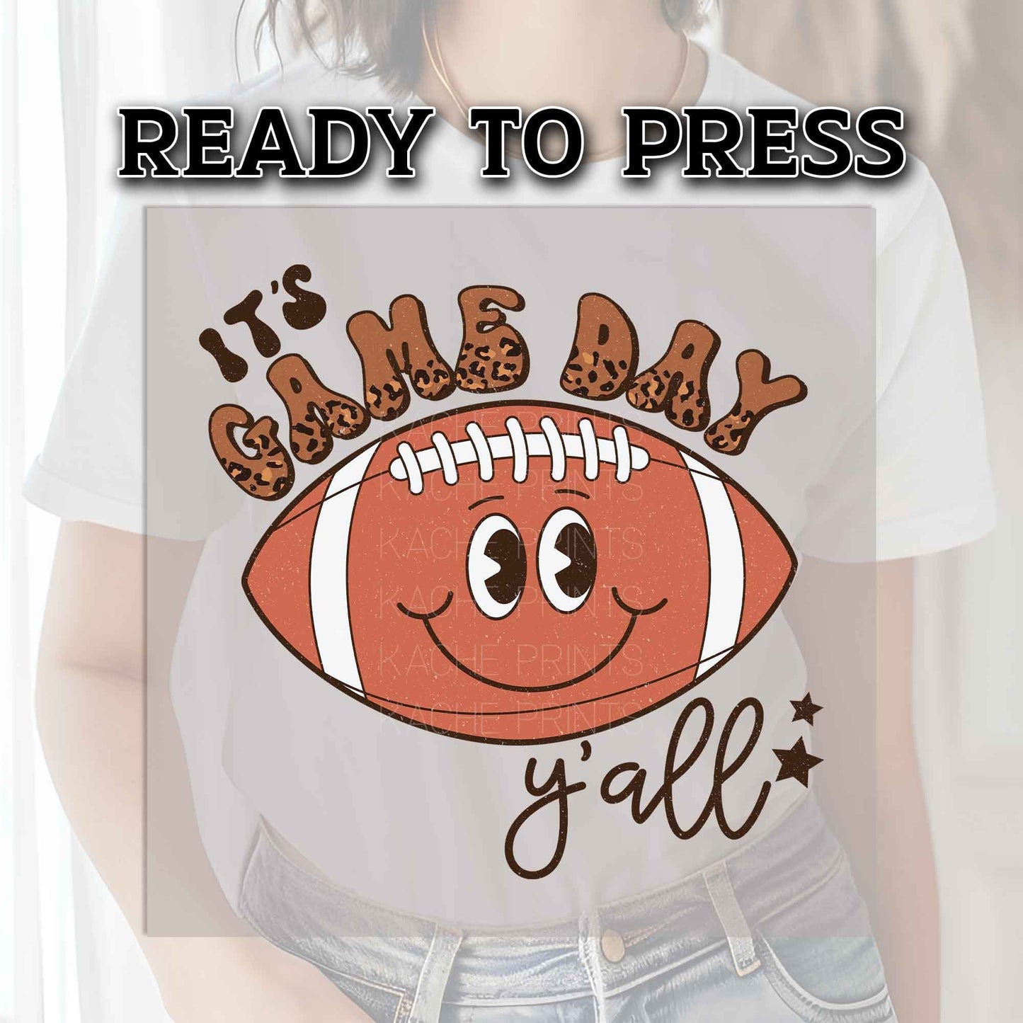 Football DTF Transfer Ready For Press, DTF Transfers, Heat Press Transfer, Dtf Heat Transfer, Football Transfers, It's Game Day DTF Transfer