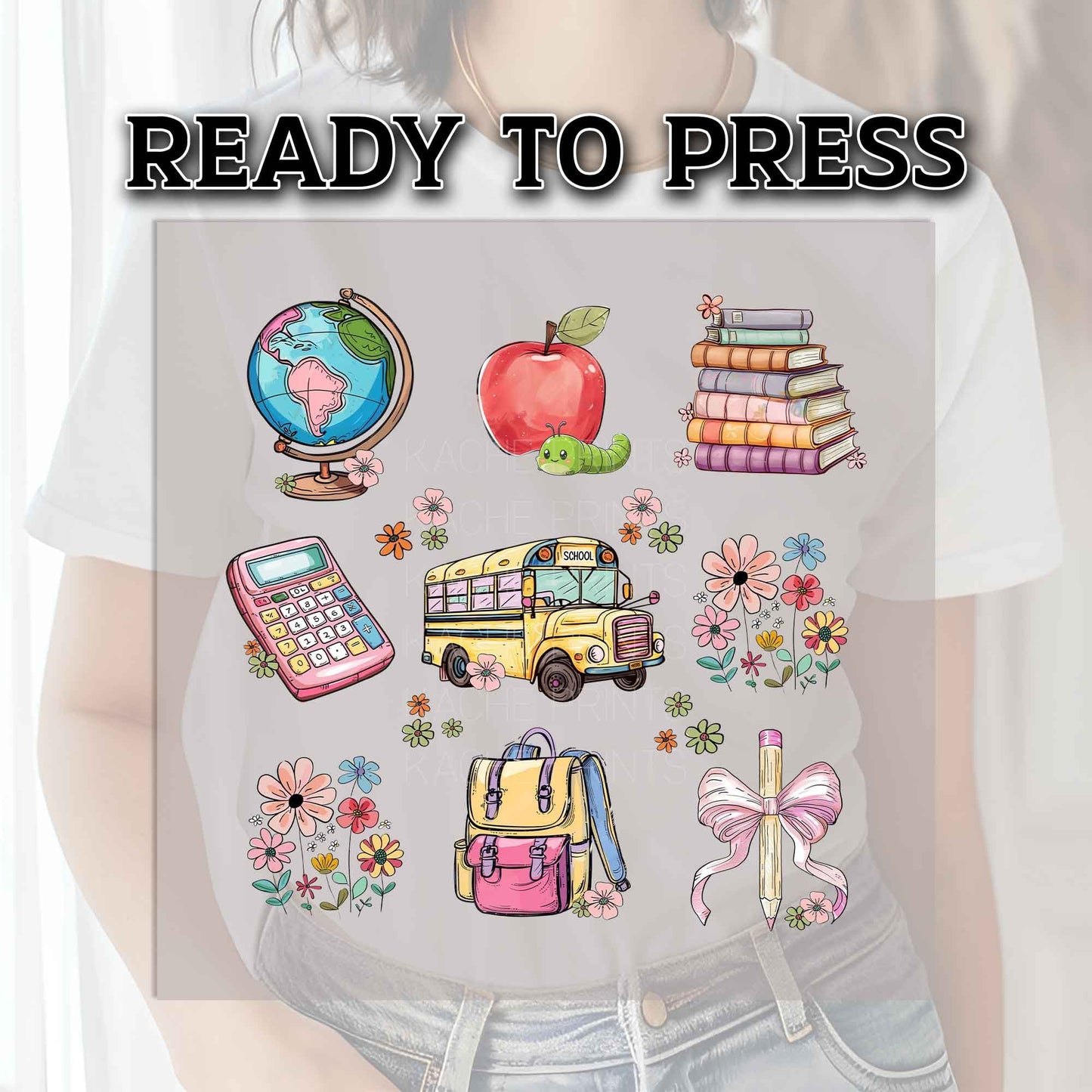 Teacher DTF Transfers, DTF Transfer Ready For Press, Heat Press Transfer, DTF Print, Teacher Ready For Press, Back To School Dtf Prints