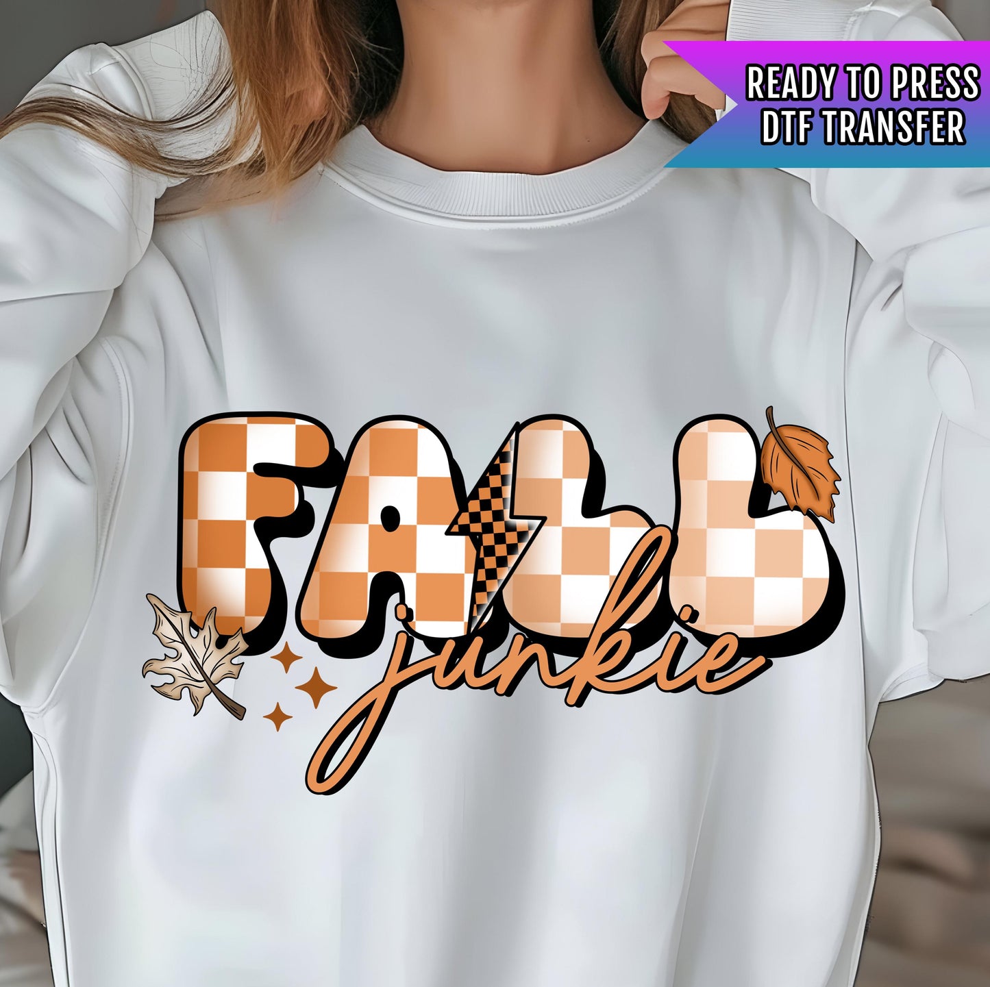 Fall Junkie DTF Transfer Ready For Press, Fall Retro DTF Transfer, Autumn DTF Transfer, Fall Transfer, Pumpkin Dtf, Fall Junkie Dtf Transfer