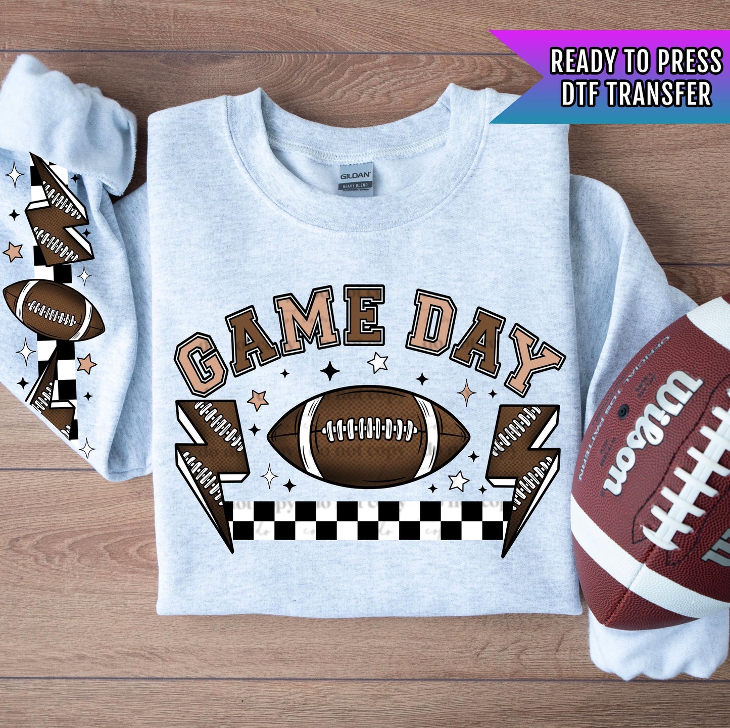 Game Day DTF Transfer Ready For Press, Football DTF Transfer, Heat Press Transfers, Dtf Heat Transfers, Football Season, Game Day Dtf Prints