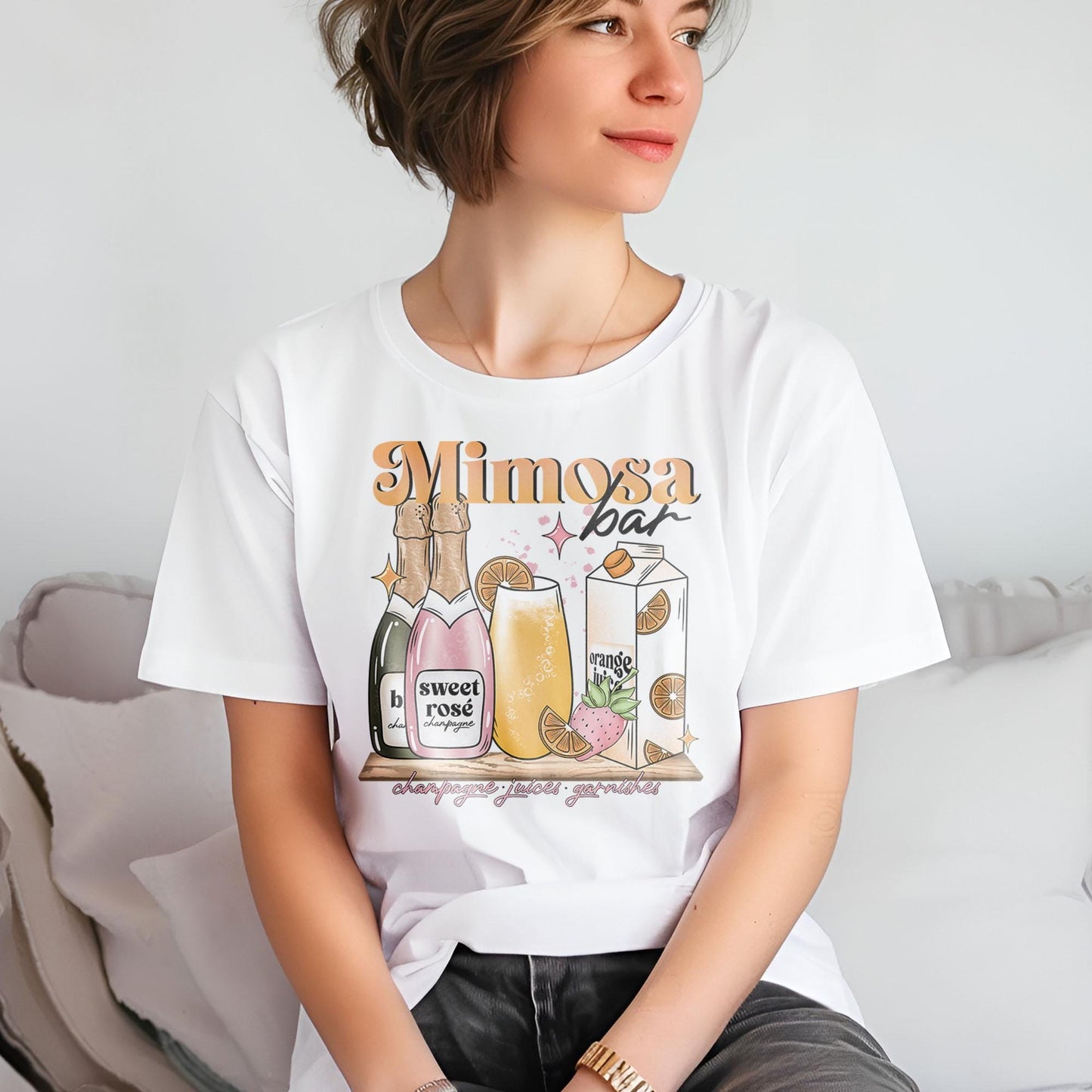 Mimosa Bar DTF Transfer Ready For Press, Cheers DTF Transfer, Heat Press Transfer, Dtf Print, Ready Dtf Transfer, Champagne Juices Garnishes
