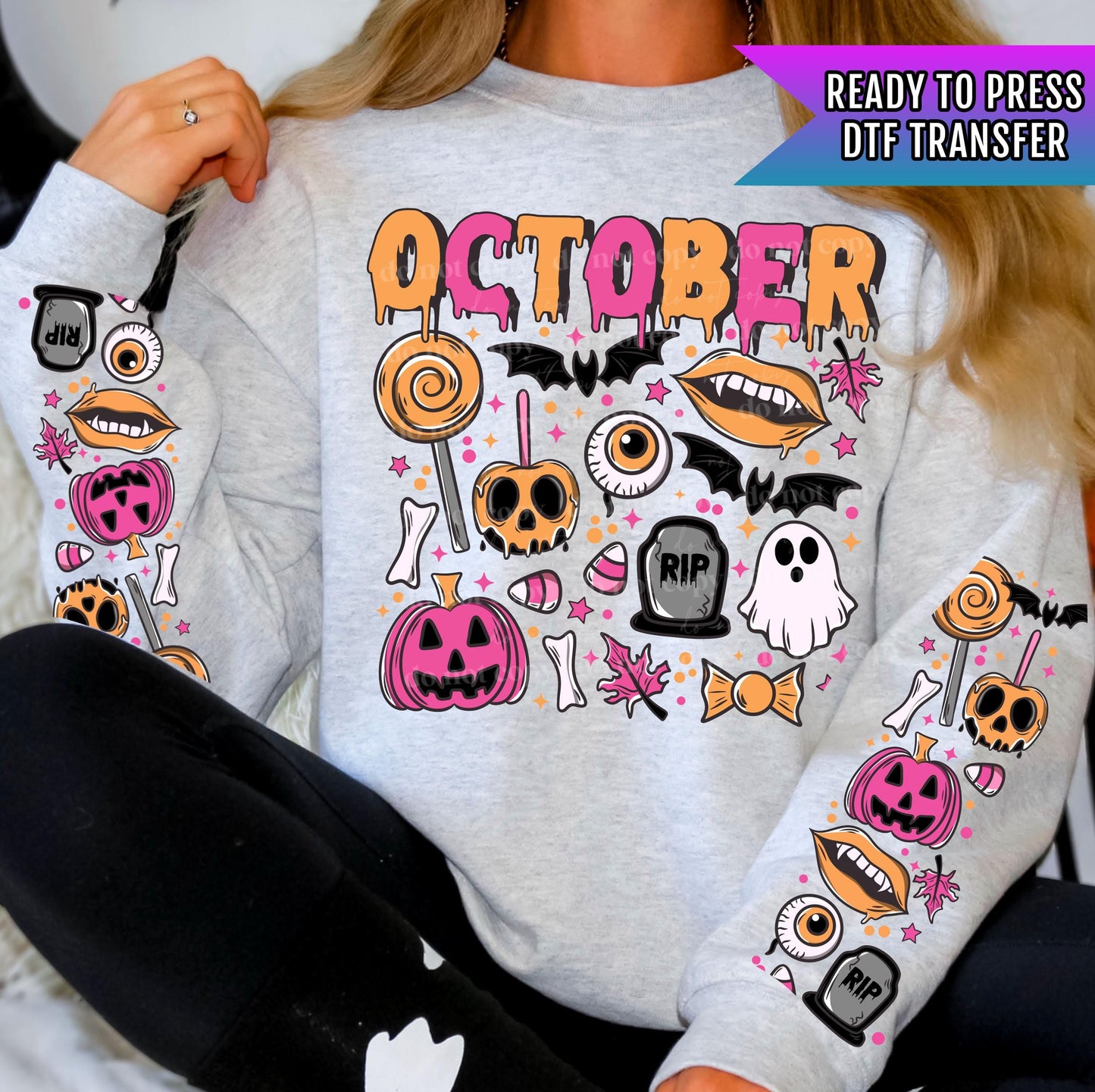 October DTF Transfers, Spooky Dtf Transfer, Halloween DTF Transfer Ready For Press, Heat Press Transfers, RIP Dtf, Horror, Bats Dtf Transfer