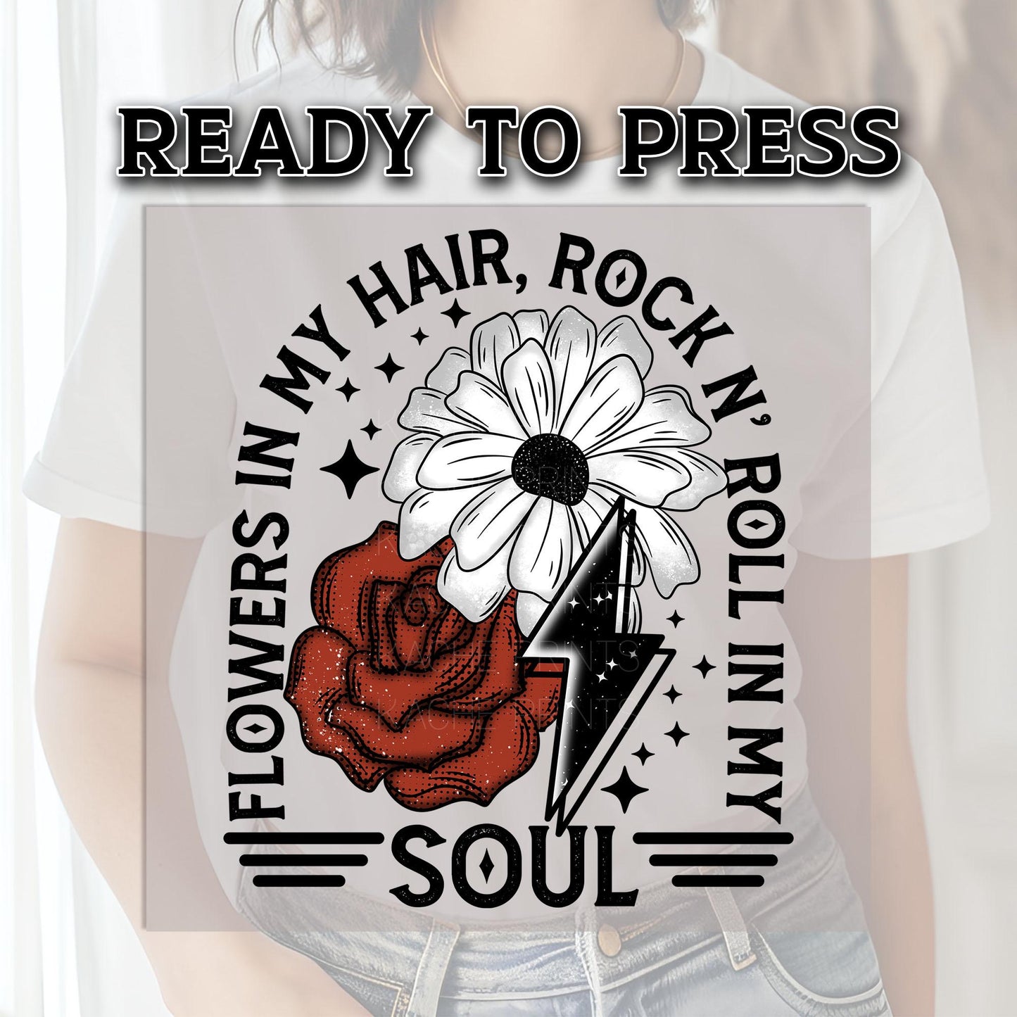 Rock N' Roll DTF Transfer Ready For Press, Soul DTF Transfer, Heat Press Transfer, Dtf Print, Ready Dtf Transfer, Music Dtf Transfers, Rock