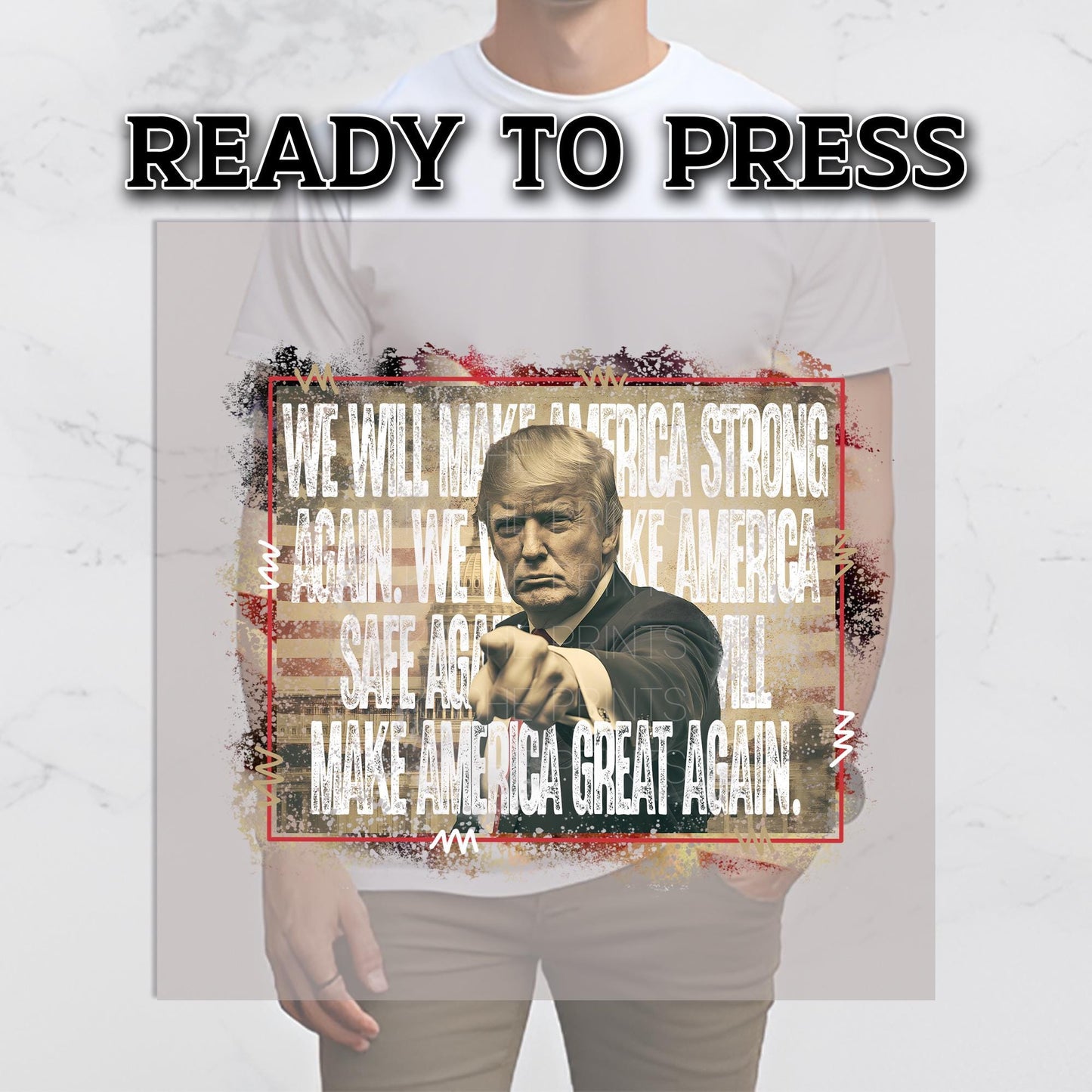 Trump DTF Transfer, Make America Great Again DTF Transfer, Felon Trump Ready to Press, Trump Transfers, Heat Transfer, Trump 2024, Political