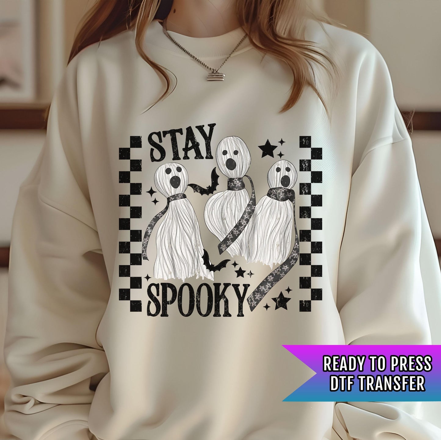 Stay Spooky DTF Transfers, Ghost Dtf Transfer, Halloween DTF Transfers Ready For Press, Heat Press Transfers, Bats Dtf Prints, Spooky Season