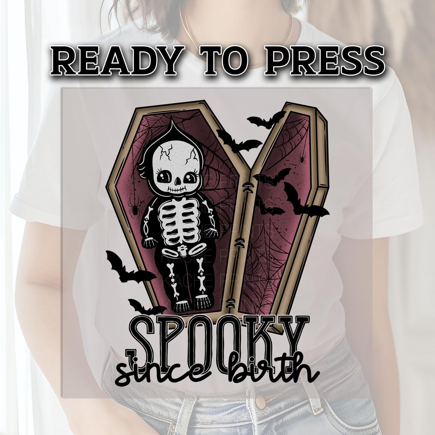 Spooky Since Birth DTF Transfer, Halloween DTF Transfers Ready For Press, Ghost Season Dtf, Spooky Dtf, Heat Press Transfers, Ghost Face Dtf