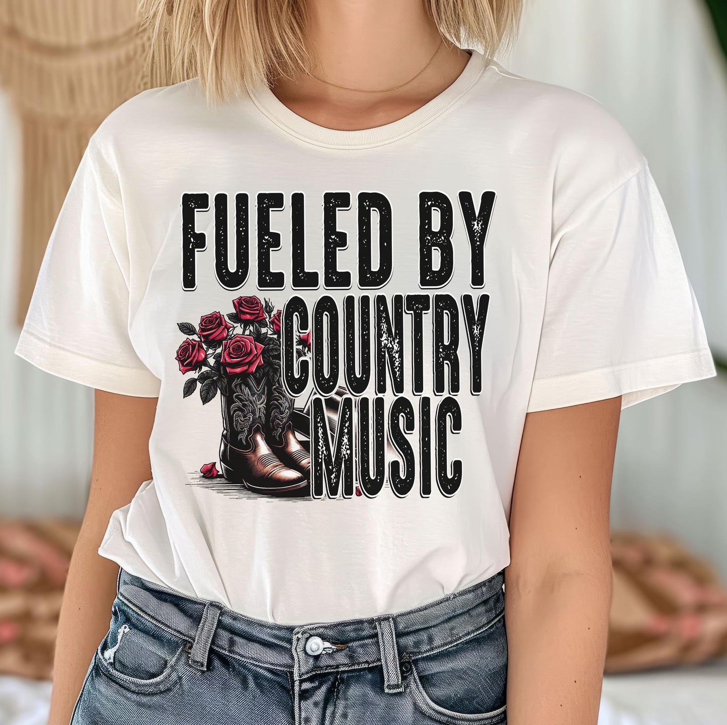 Fueled By Country Music DTF Transfer Ready For Press, Music DTF Transfers, Heat Press Transfer, Dtf Print, Ready Dtf Transfer, Country Music