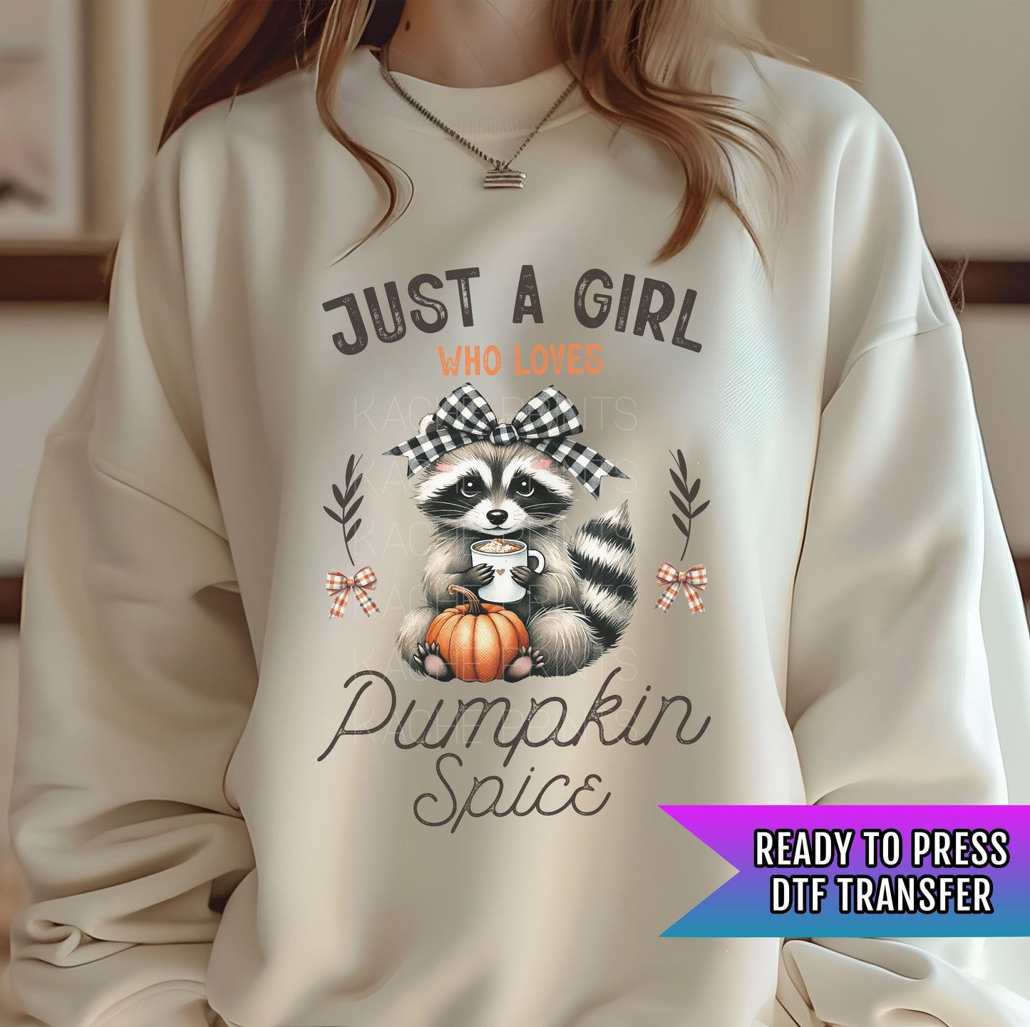 Pumpkin DTF Transfer Ready For Press, Fall DTF Transfers, Fall Transfers, Autumn DTF Transfer, Just A Girl Who Loves Pumpkin Spice Dtf Print