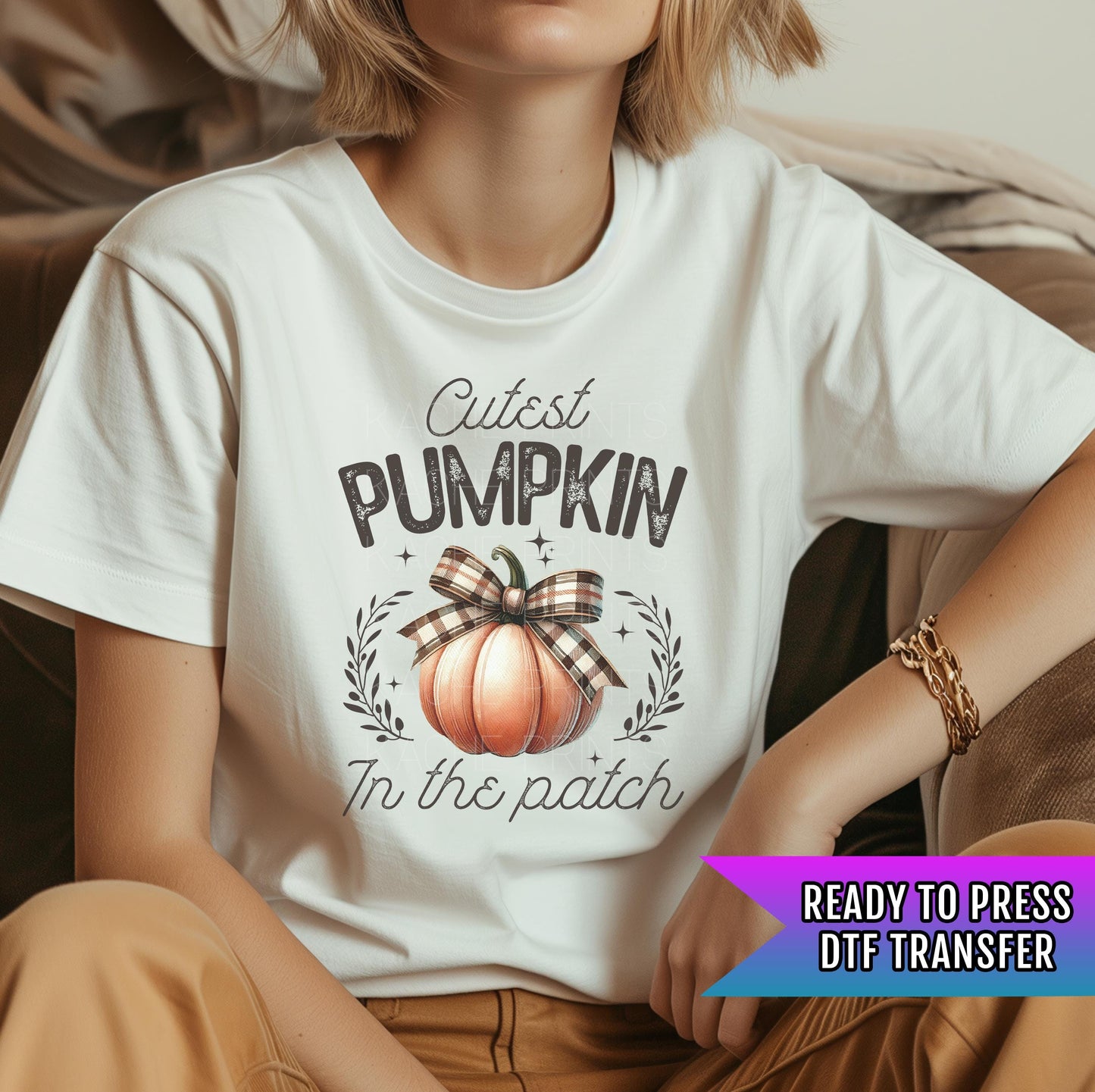 Pumpkin DTF Transfer Ready For Press, Fall DTF Transfers, Autumn DTF Transfer, Heat Press Transfer, Cutest Pumpkin In The Patch Dtf Transfer