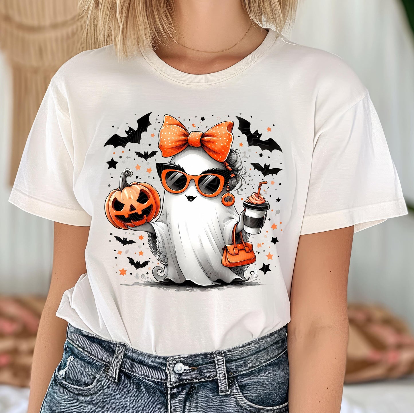 Ghosts Gang Sheet, Halloween DTF Transfer, Ghosts Ready To Press, DTF Transfer Ready For Press, Halloween Premade Gang Sheet,Cute Ghosts Dtf