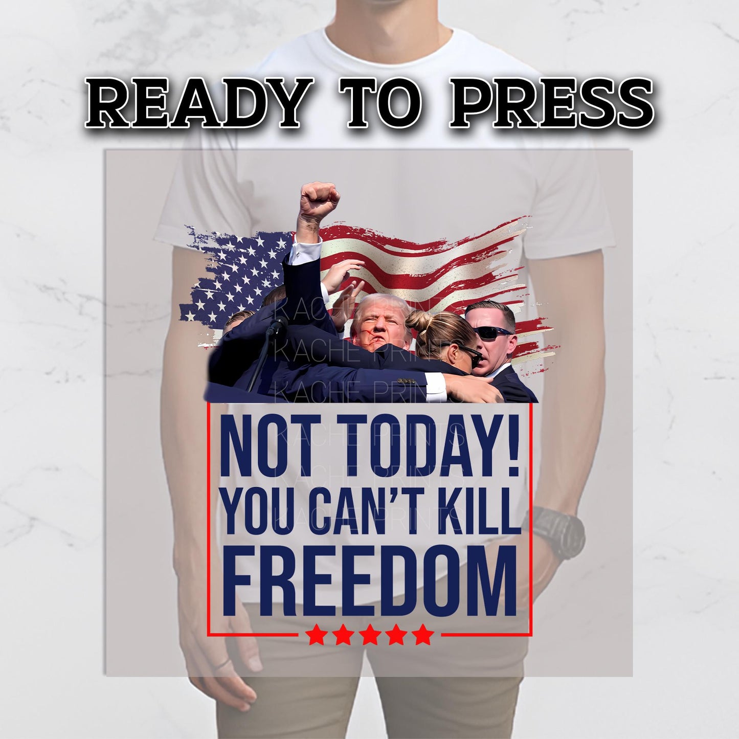 Trump DTF Transfer, Trump Ready to Press, Trump Transfers, Trump Assassination, Heat Transfer, Trump 2024 Transfers, Trump Fight DTF Prints