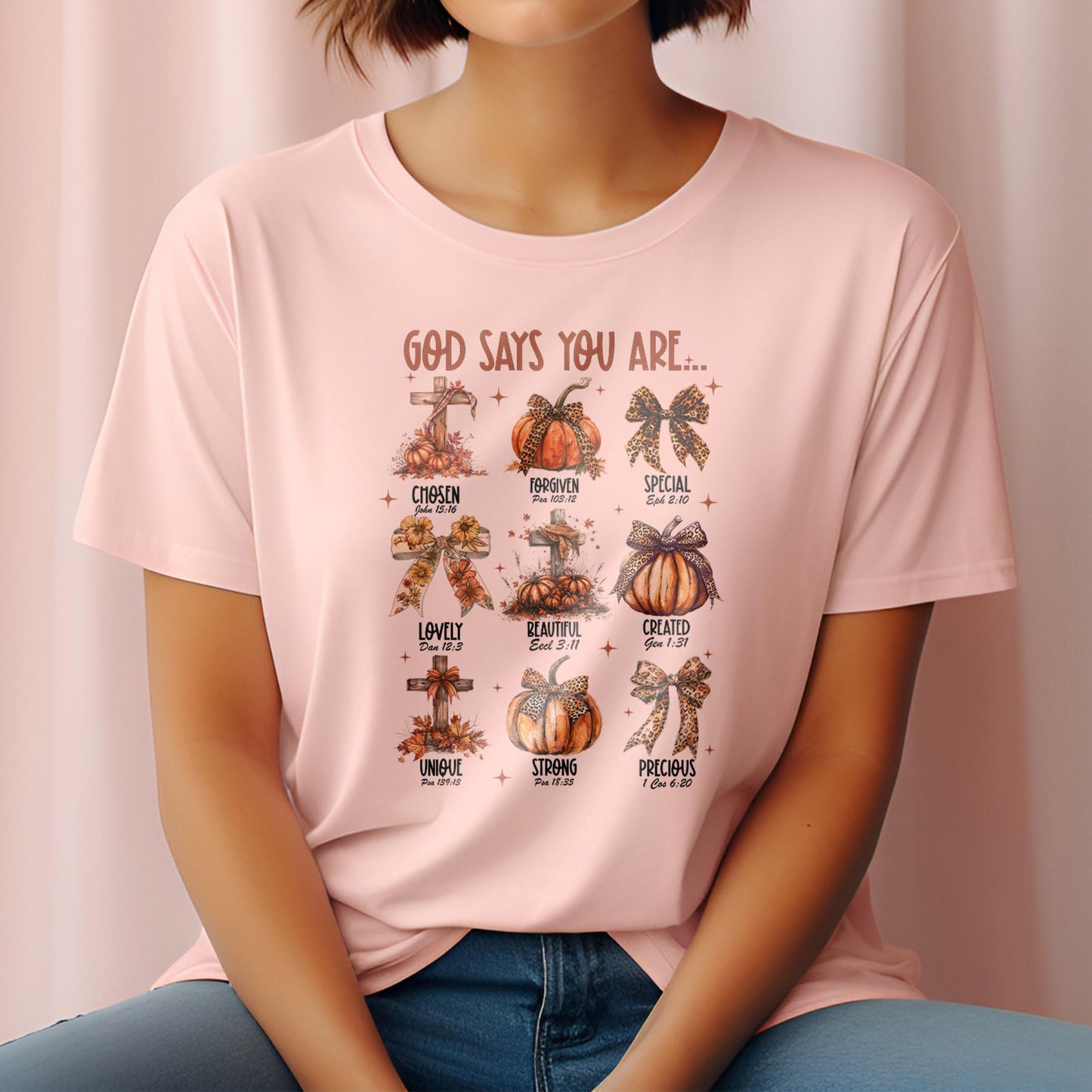 God Says You Are DTF Transfer Ready For Press, Fall DTF Transfers, Fall DTF Transfer, Fall Transfers, Fall Religious, Christian Thanksgiving