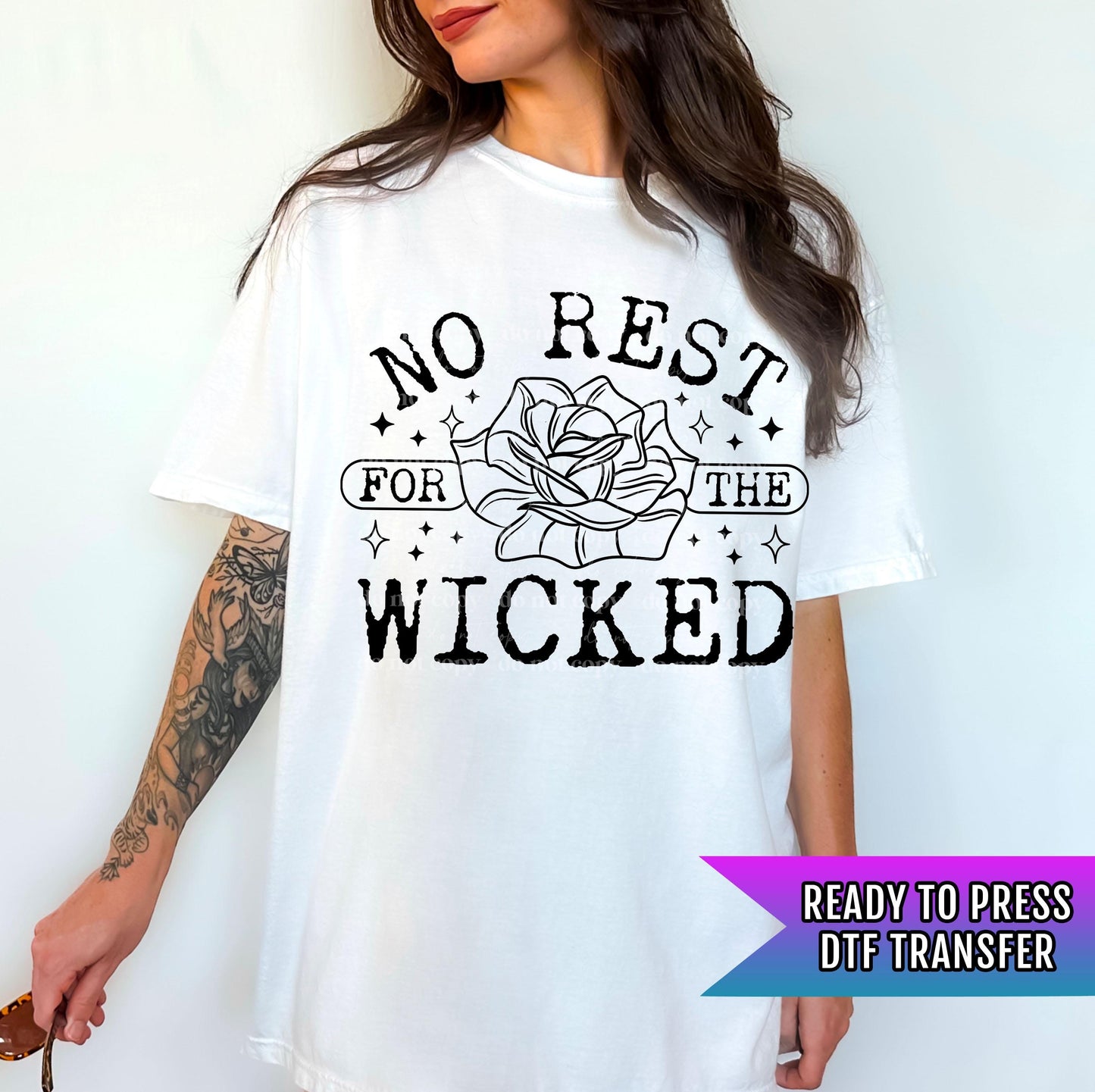 No Rest For The Wicked DTF Transfers, Horror Dtf Transfer, Spooky DTF Transfer Ready For Press, Spooky Season, Heat Press Transfer, Wicked