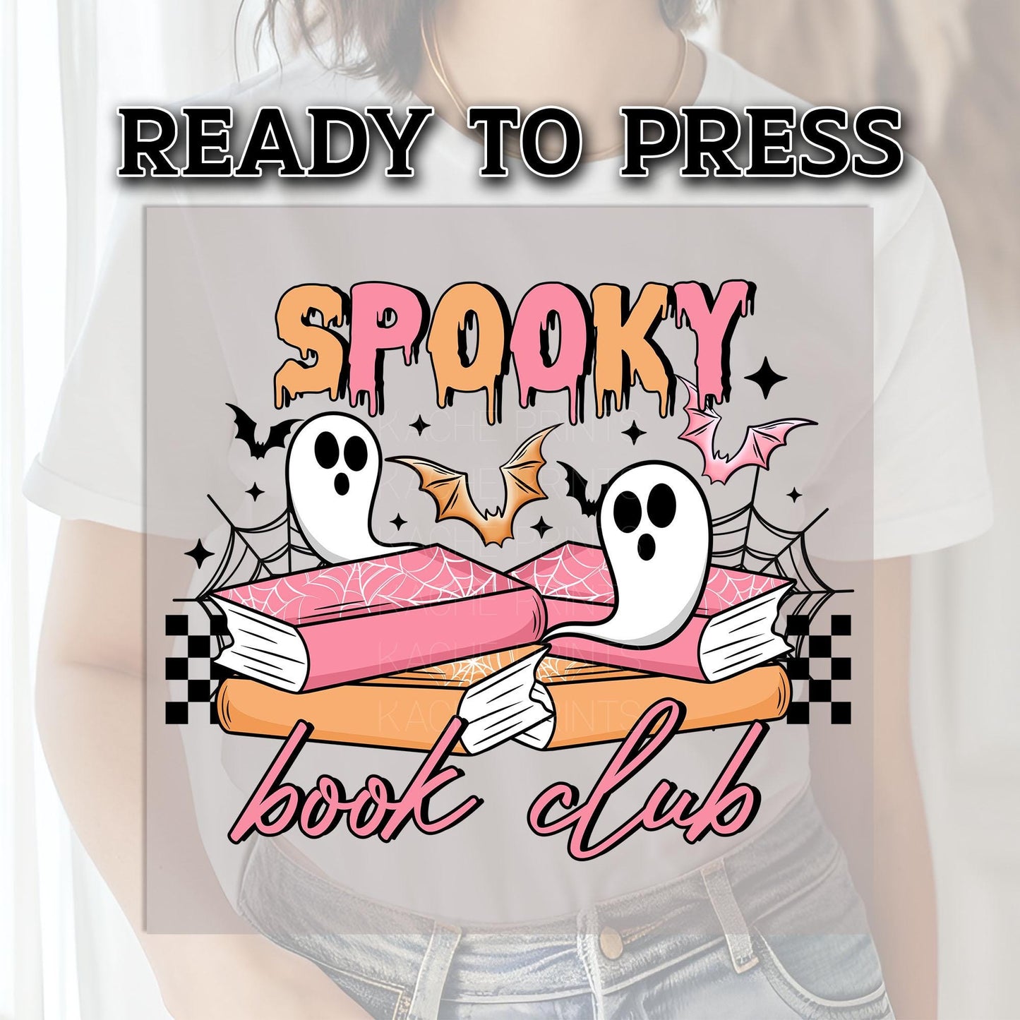 Spooky Book Club Ready To Press, Halloween DTF Transfer, Halloween DTF Print Ready For Press, Boo Dtf, Horror Readers Book Club Dtf Transfer